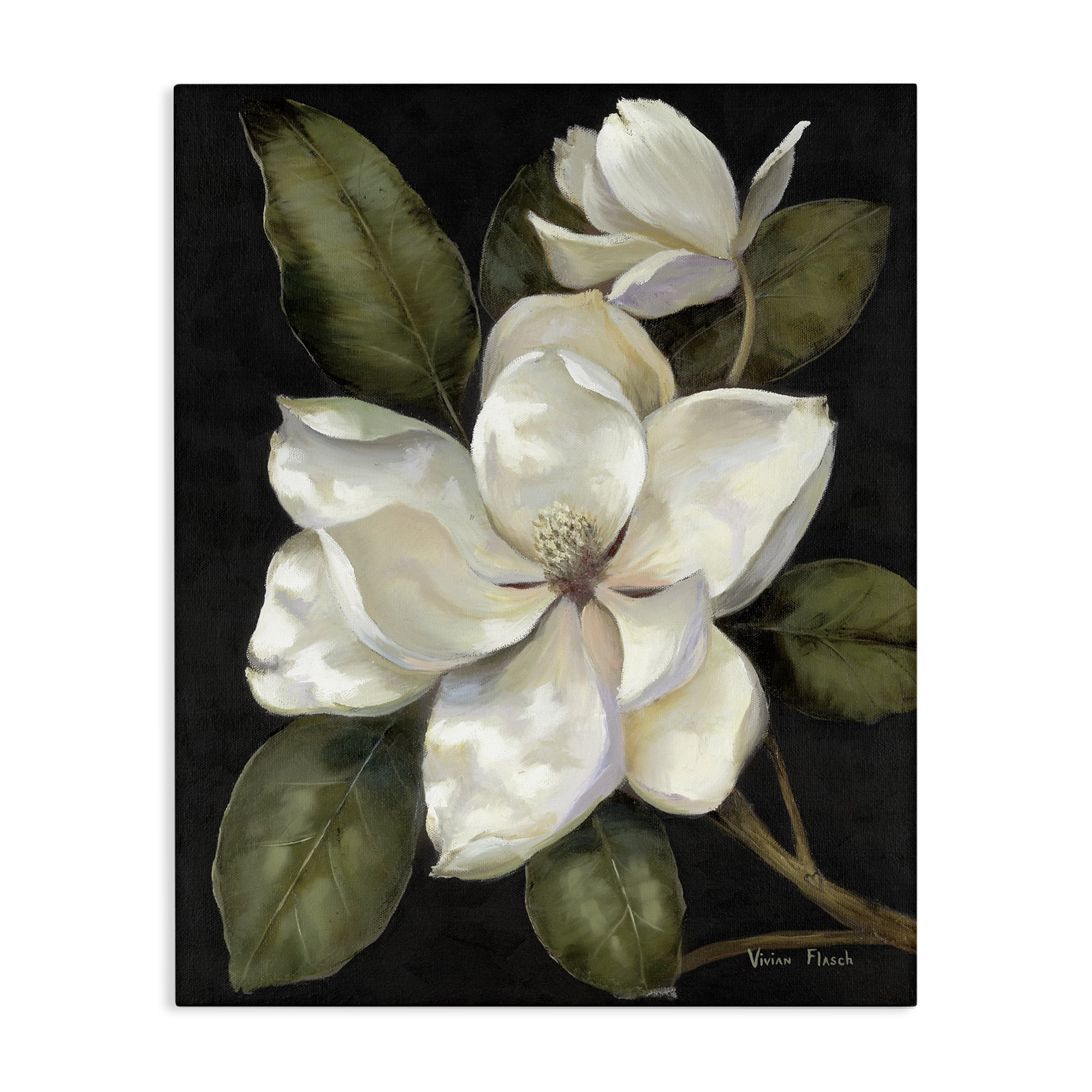Stupell Industries Blooming Magnolia Buds Canvas Wall Art, design by Nan