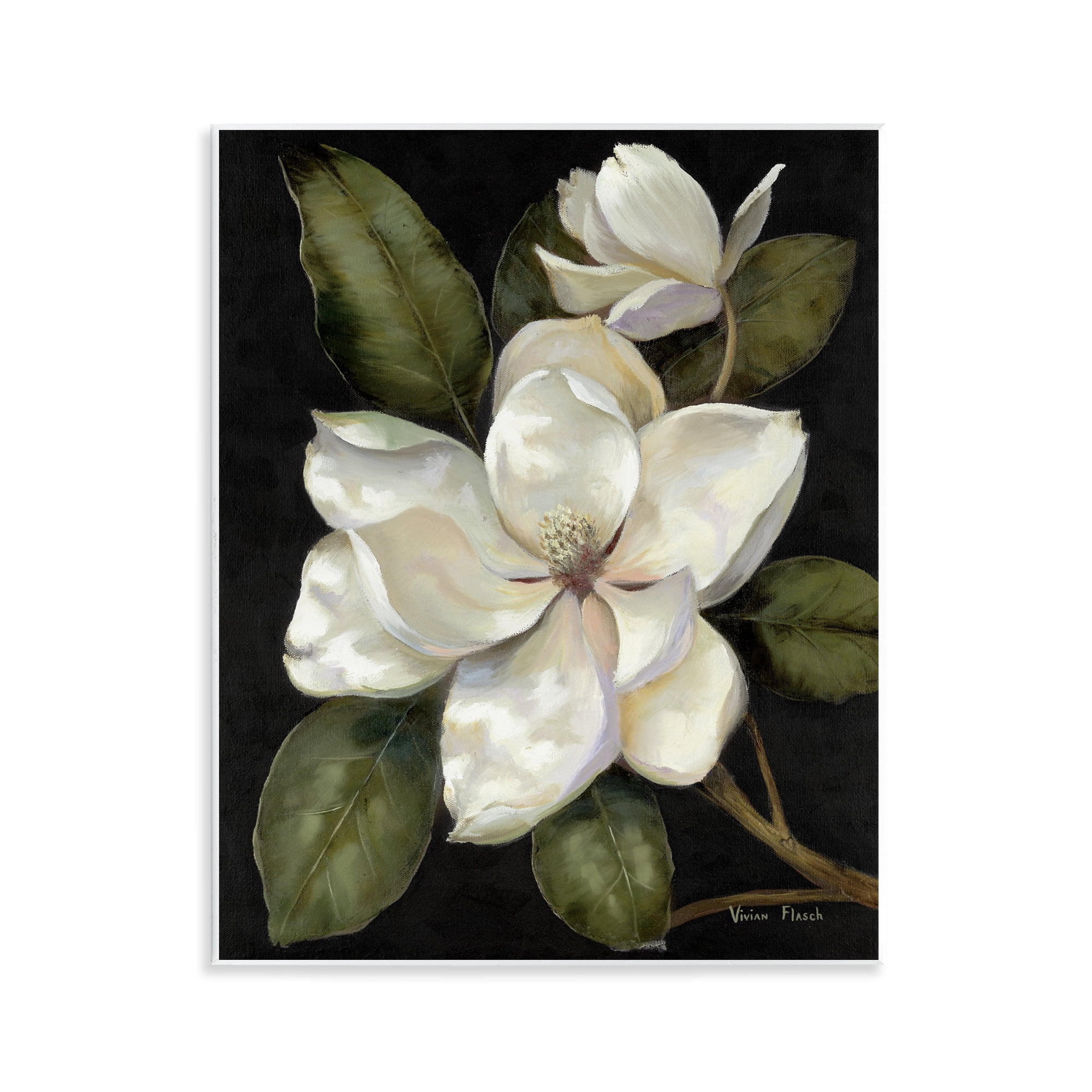 Stupell Industries Blooming Magnolia Buds Wall Plaque Art, design by Nan