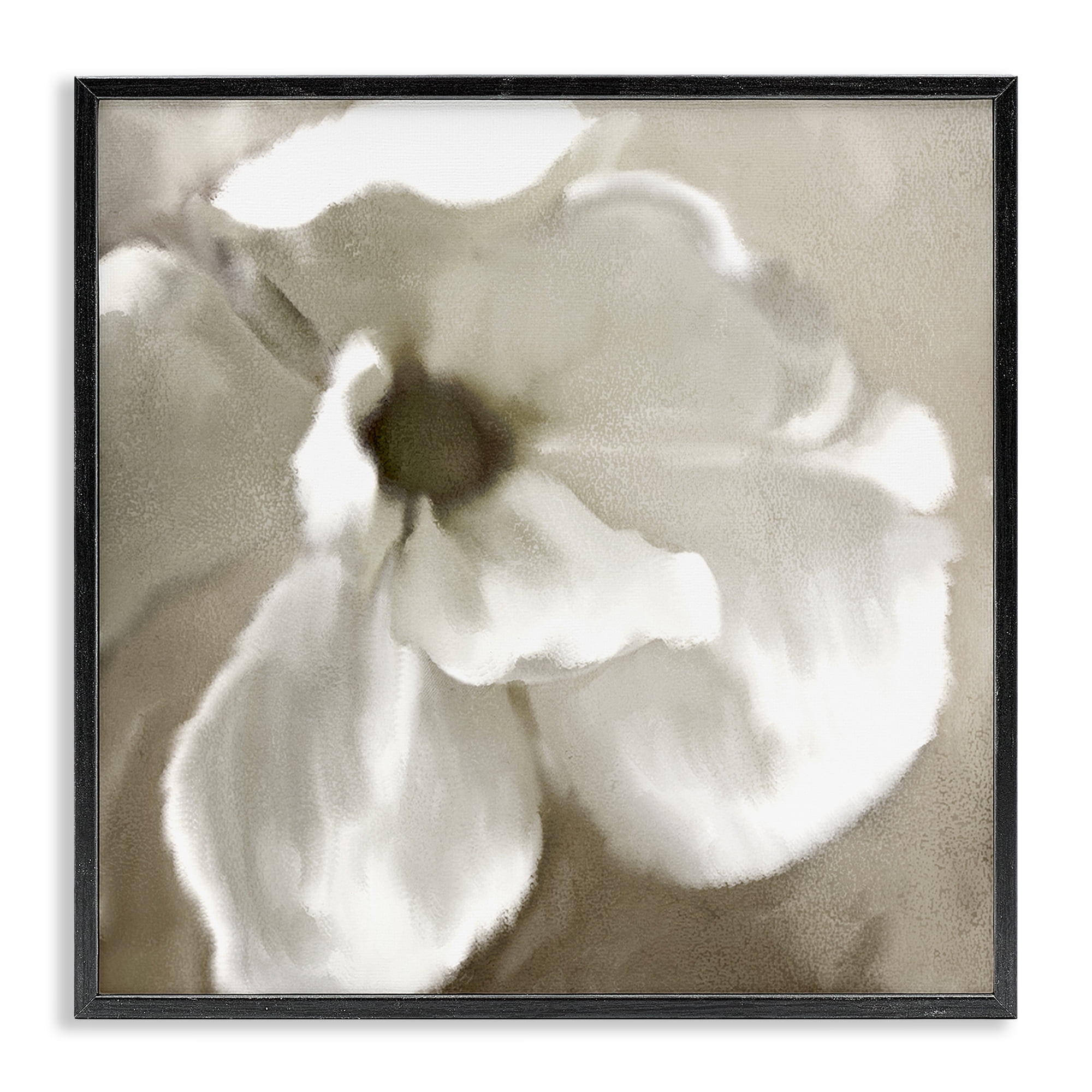 Stupell Industries Blooming Magnolia Petals Plants & Flowers Painting Black Framed Art Print Wall Art, 17 x 17