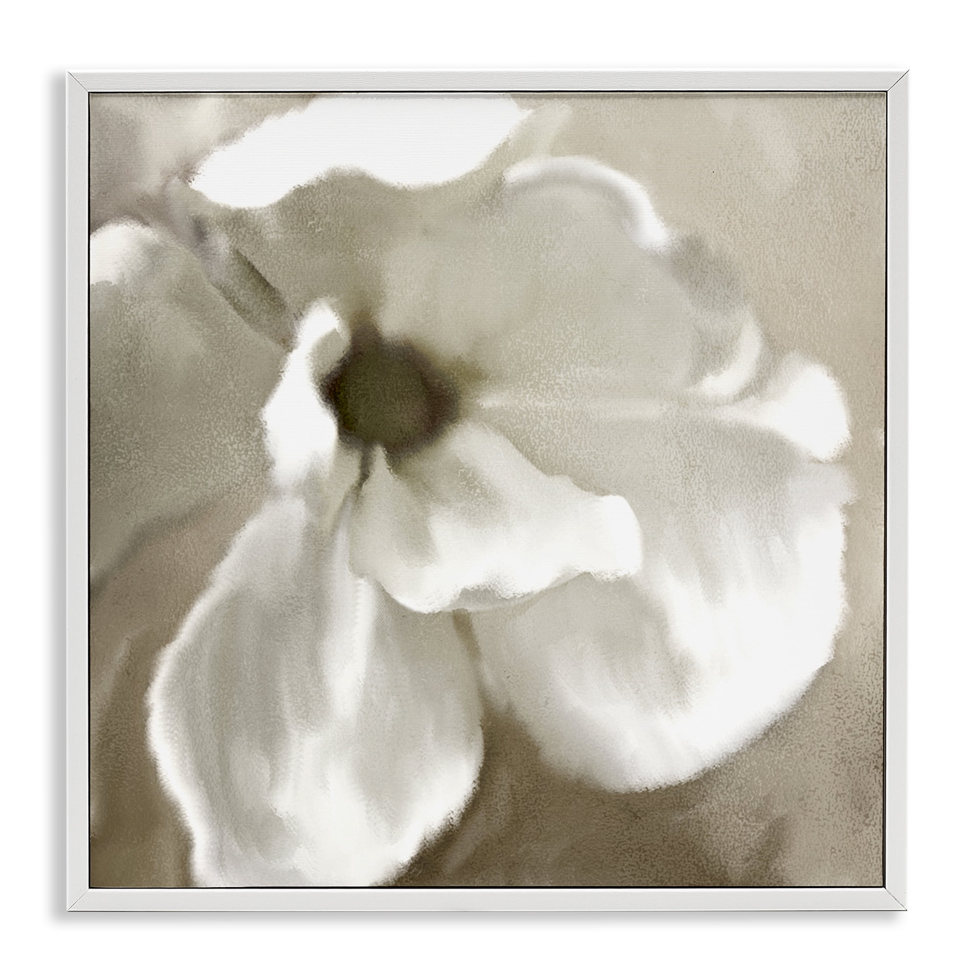 Stupell Industries Blooming Magnolia Petals Plants & Flowers Painting White Framed Art Print Wall Art, 12 x 12