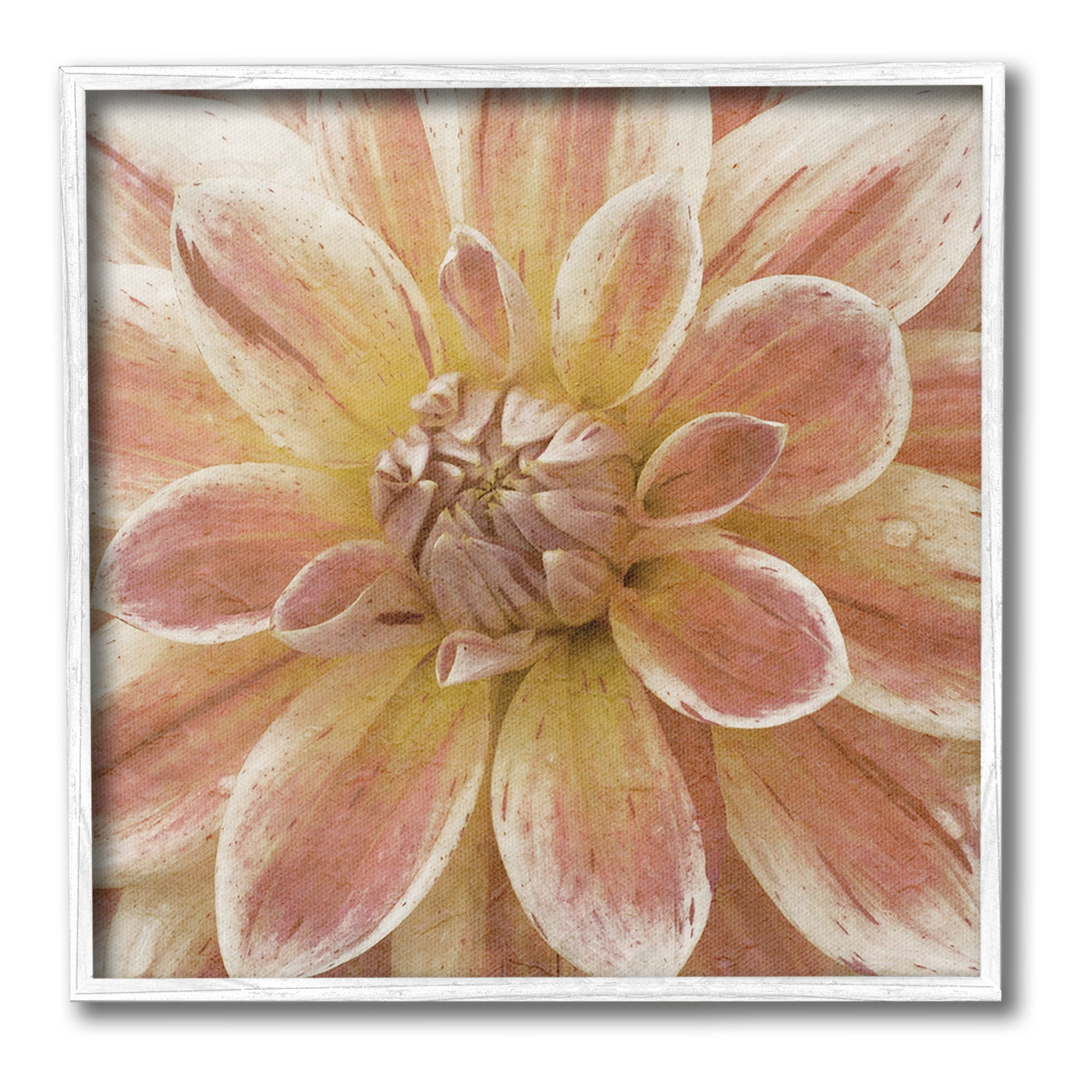 Stupell Industries Blooming Petals Close Up Botanical & Floral Painting White Framed Art Print Wall Art, 17 x 17