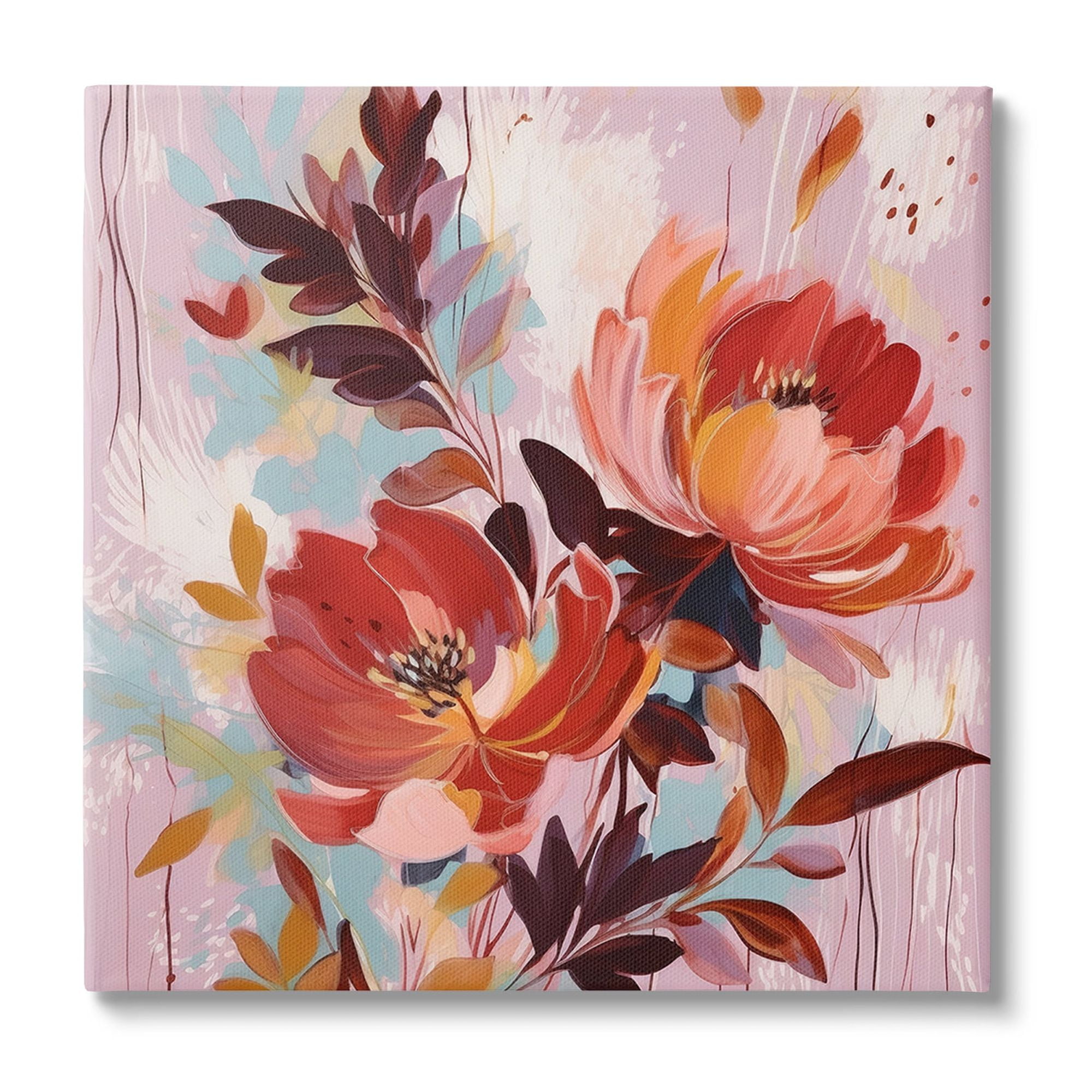 Stupell Industries Blooming Petals Pattern Botanical & Floral Painting Gallery Wrapped Canvas Art Print Wall Art, 36 x 36