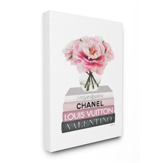 Stupell Industries Blooming Pink Florals above Women's Fashion Books Designed by Amanda Greenwood