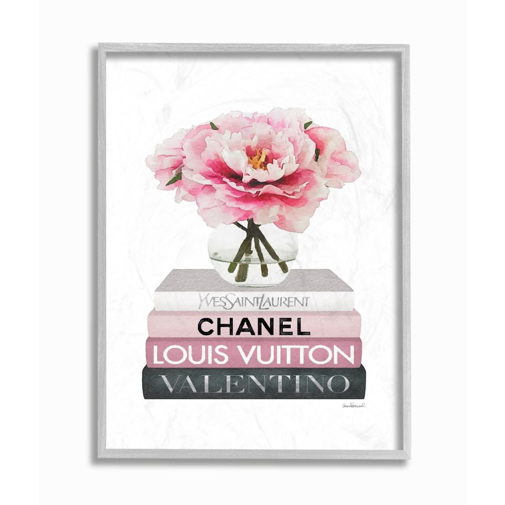 Stupell Industries Blooming Pink Florals above Women's Fashion Books Designed by Amanda Greenwood