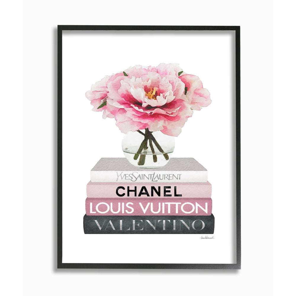 Stupell Industries Blooming Pink Florals above Women's Fashion Books Designed by Amanda Greenwood