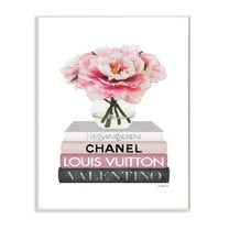 Stupell Industries Blooming Pink Florals above Women's Fashion Books Graphic Art Unframed Art Print Wall Art, 10x15, by Amanda Greenwood