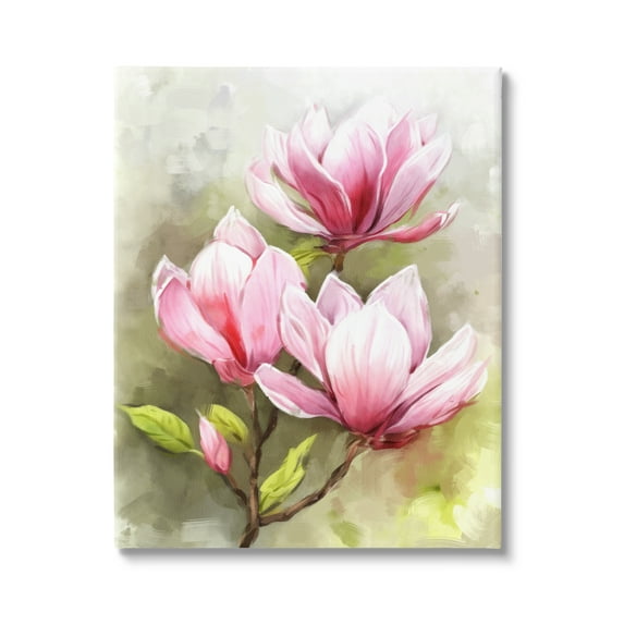 Stupell Industries Blooming Pink Lilies Botanical & Floral Painting Gallery Wrapped Canvas Print Wall Art, 16 x 20