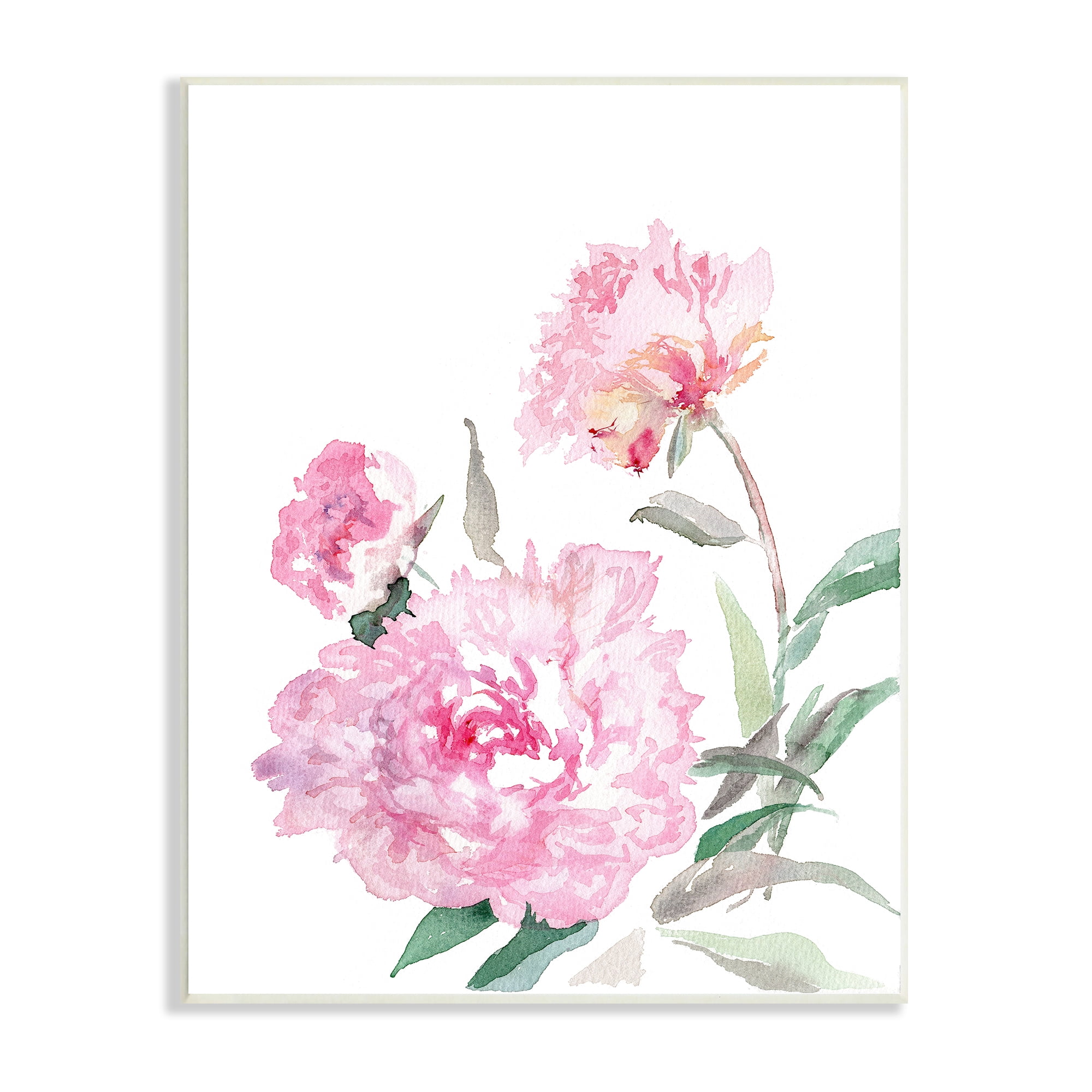 Stupell Industries Blooming Pink Peonies Abstract Floral Watercolor Painting, 10 x 15, Design by Verbrugge Watercolor