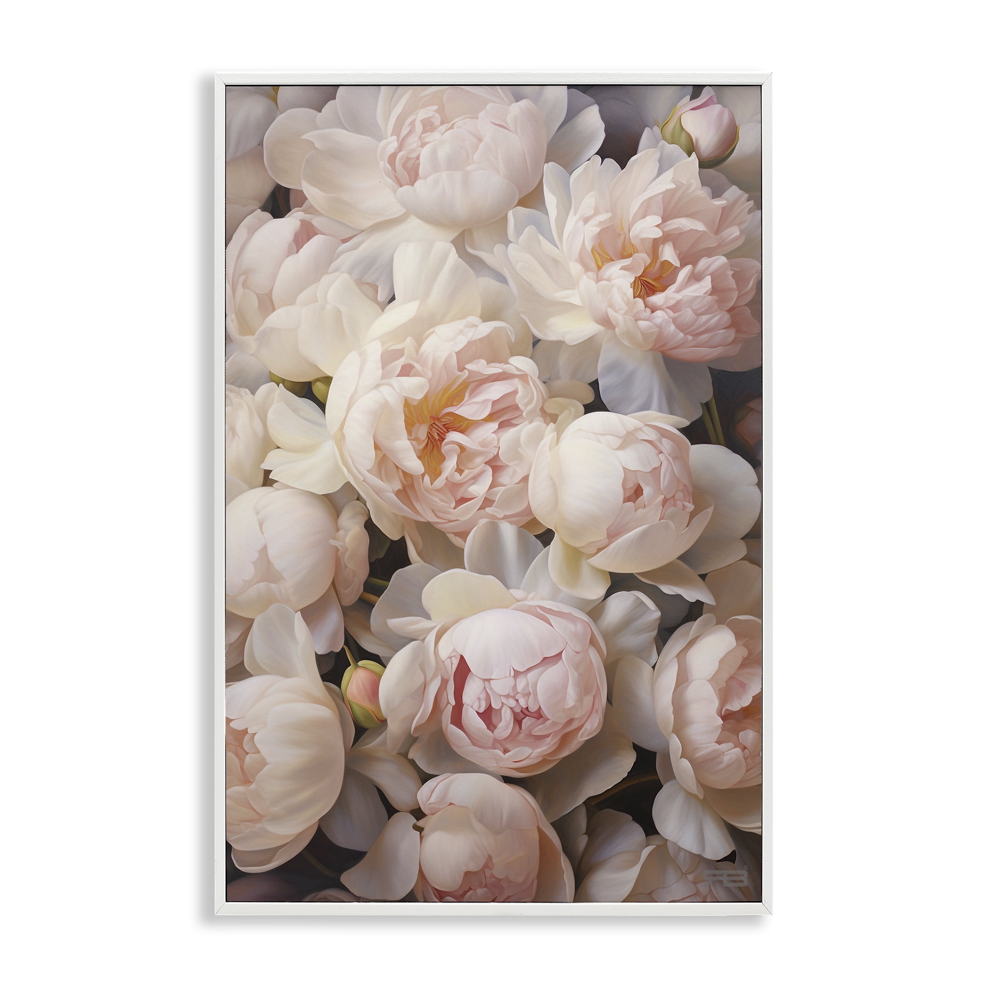 Stupell Industries Blooming Pink Peonies Botanical & Floral Painting White Framed Art Print Wall Art, 20 x 30