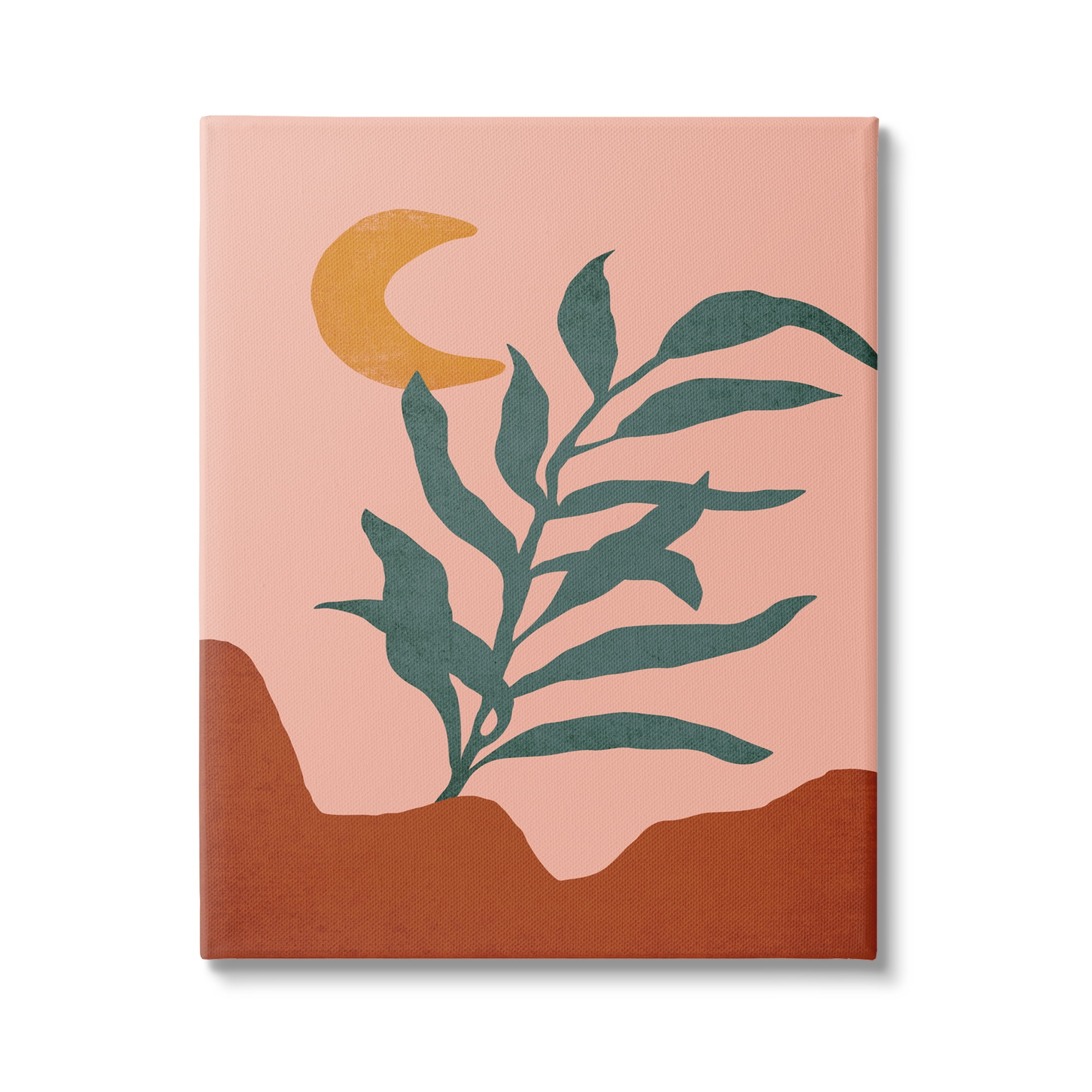 Stupell Industries Blooming Plant Leaf Pleasant Desert Crescent Moon Graphic Art Gallery Wrapped Canvas Print Wall Art, Design by JJ Design House LLC