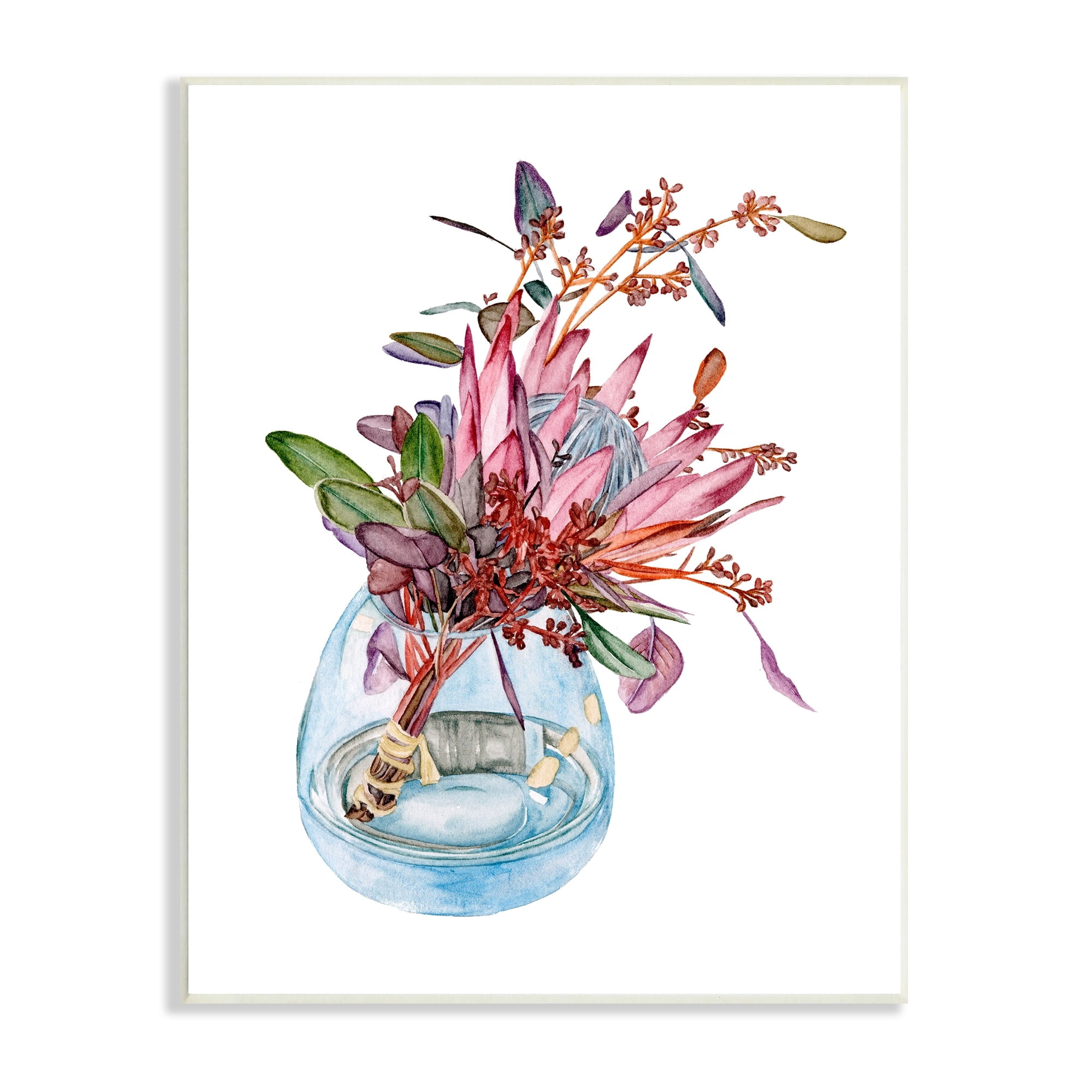 Stupell Industries Blooming Protea Floral Bouquet Watercolor Flower Still Life, 10 x 15, Design by Melissa Wang