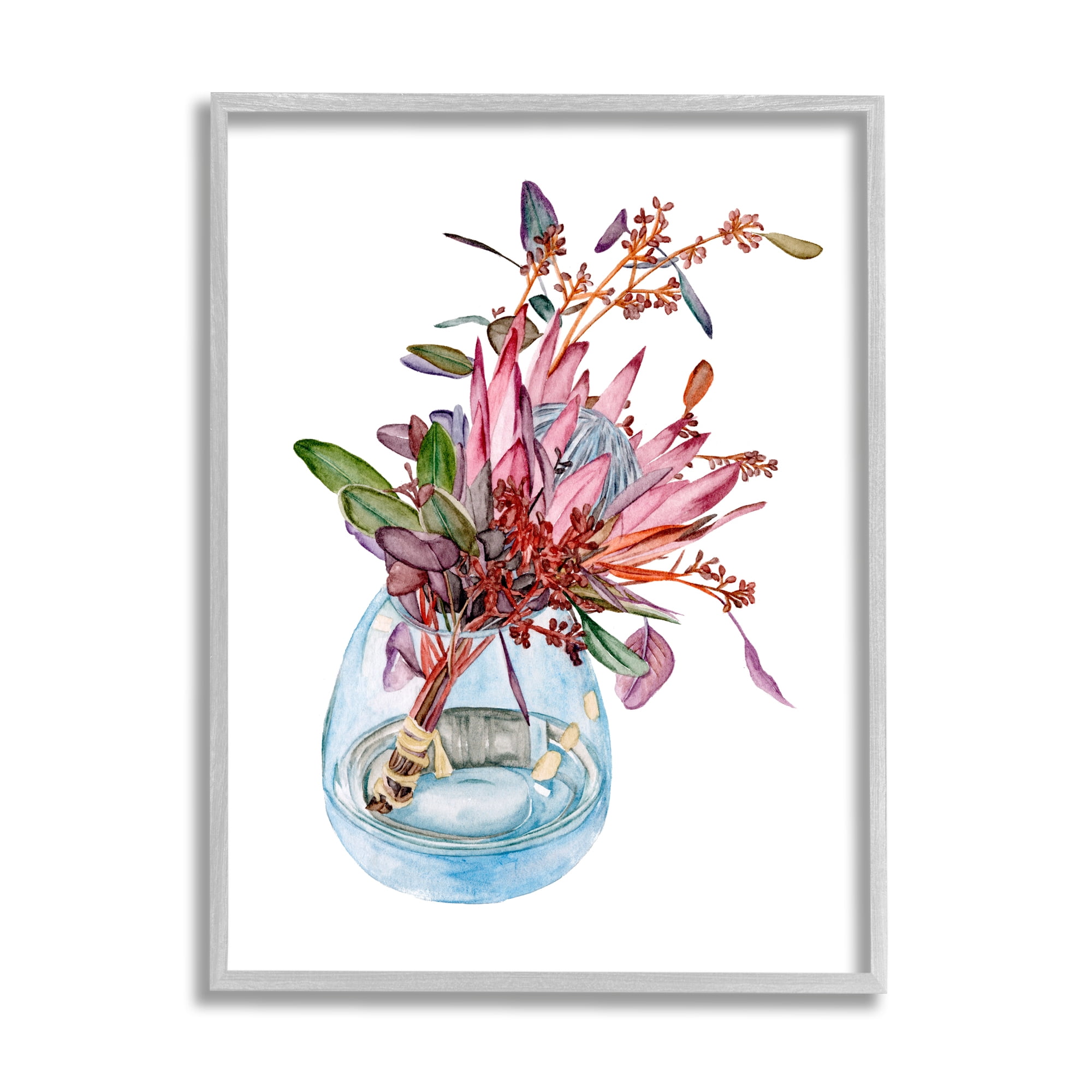 Stupell Industries Blooming Protea Floral Bouquet Watercolor Flower Still Life, 11 x 14, Design by Melissa Wang