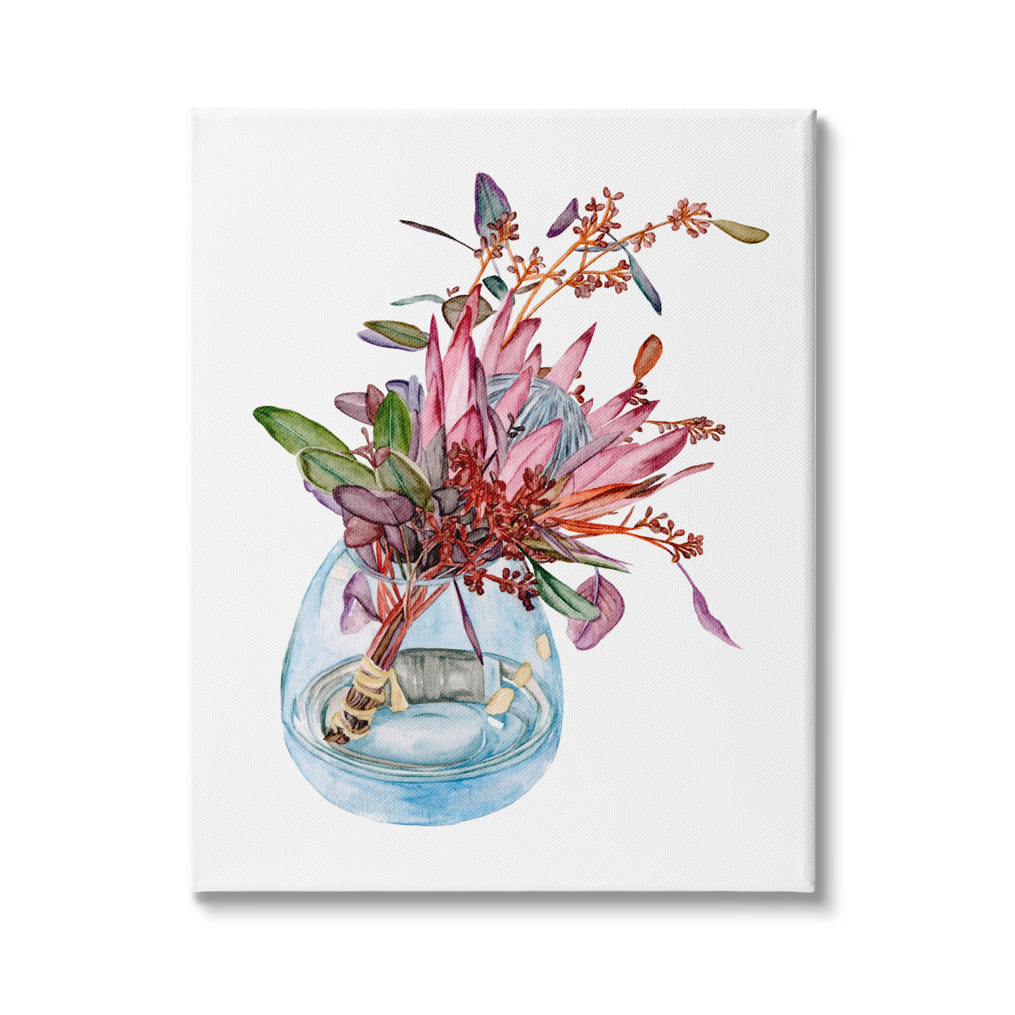 Stupell Industries Blooming Protea Floral Bouquet Watercolor Flower Still Life, 16 x 20, Design by Melissa Wang