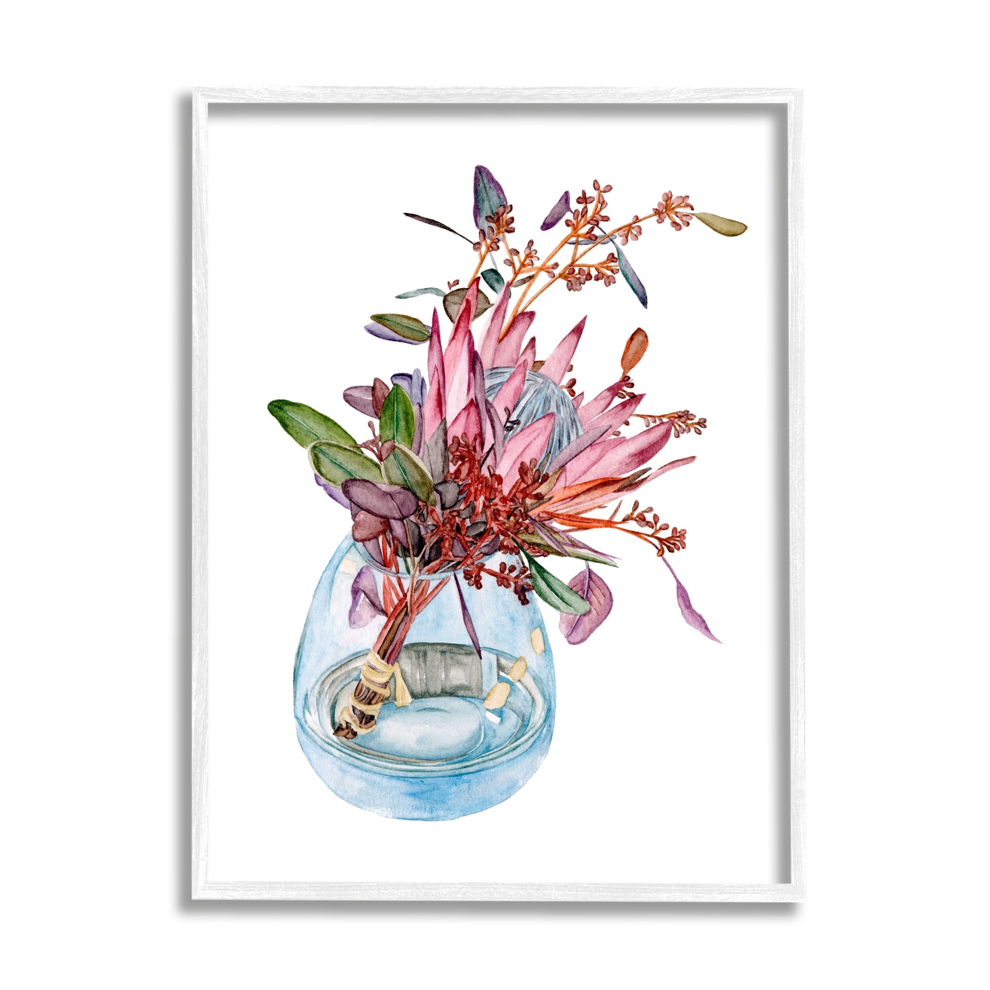 Stupell Industries Blooming Protea Floral Bouquet Watercolor Flower Still Life, 24 x 30, Design by Melissa Wang