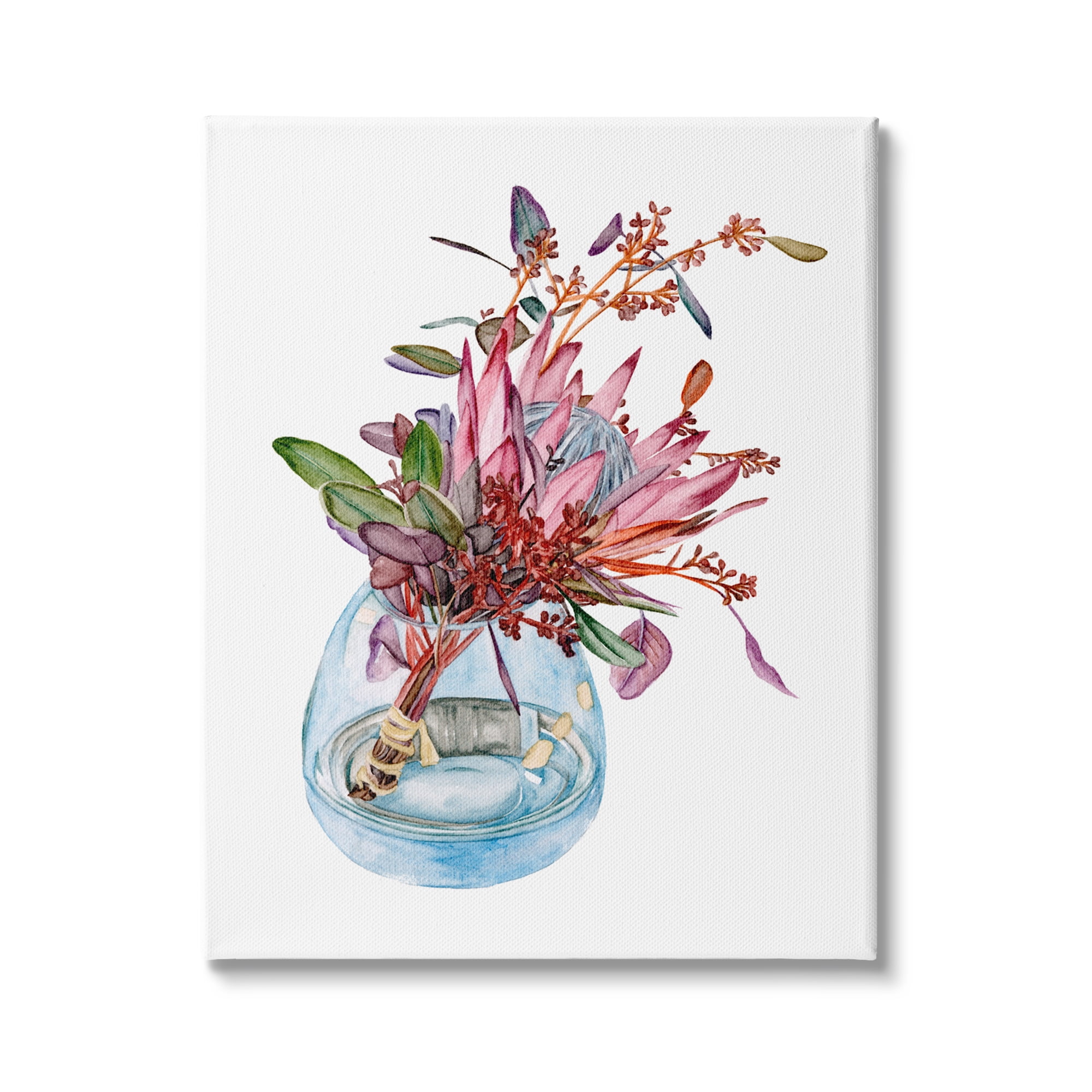 Stupell Industries Blooming Protea Floral Bouquet Watercolor Flower Still Life, 36 x 48, Design by Melissa Wang