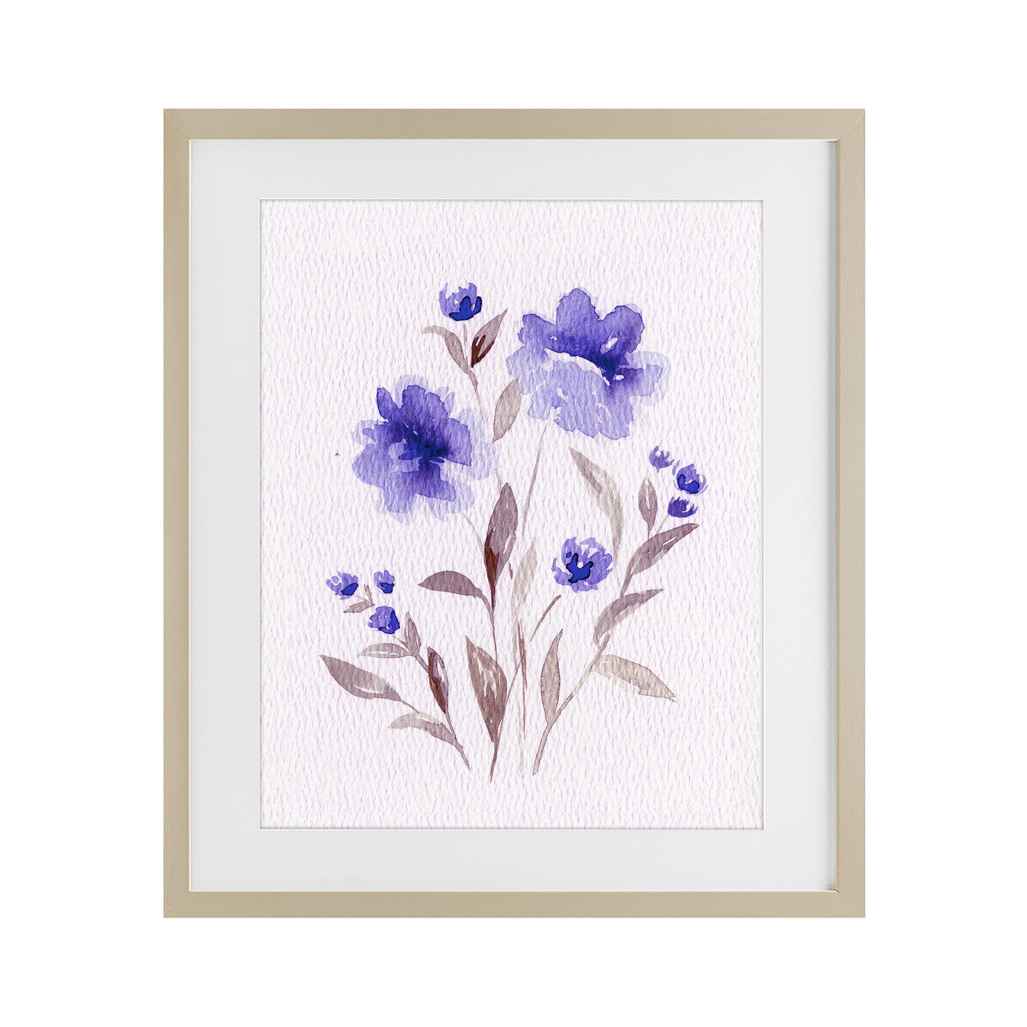 Stupell Industries Blooming Purple Flowers Birch Framed Print Under Glass, design by Leah Noel Art