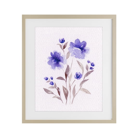 Stupell Industries Shabby Chic Blooming Purple Flowers Birch Framed Print Under Glass, 17 x 21, by Leah Noel Art