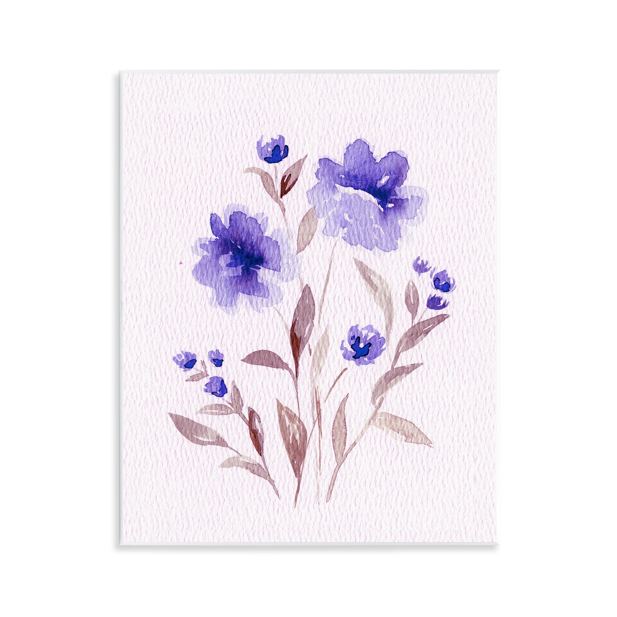 Stupell Industries Blooming Purple Flowers Wall Plaque Art, design by Leah Noel Art