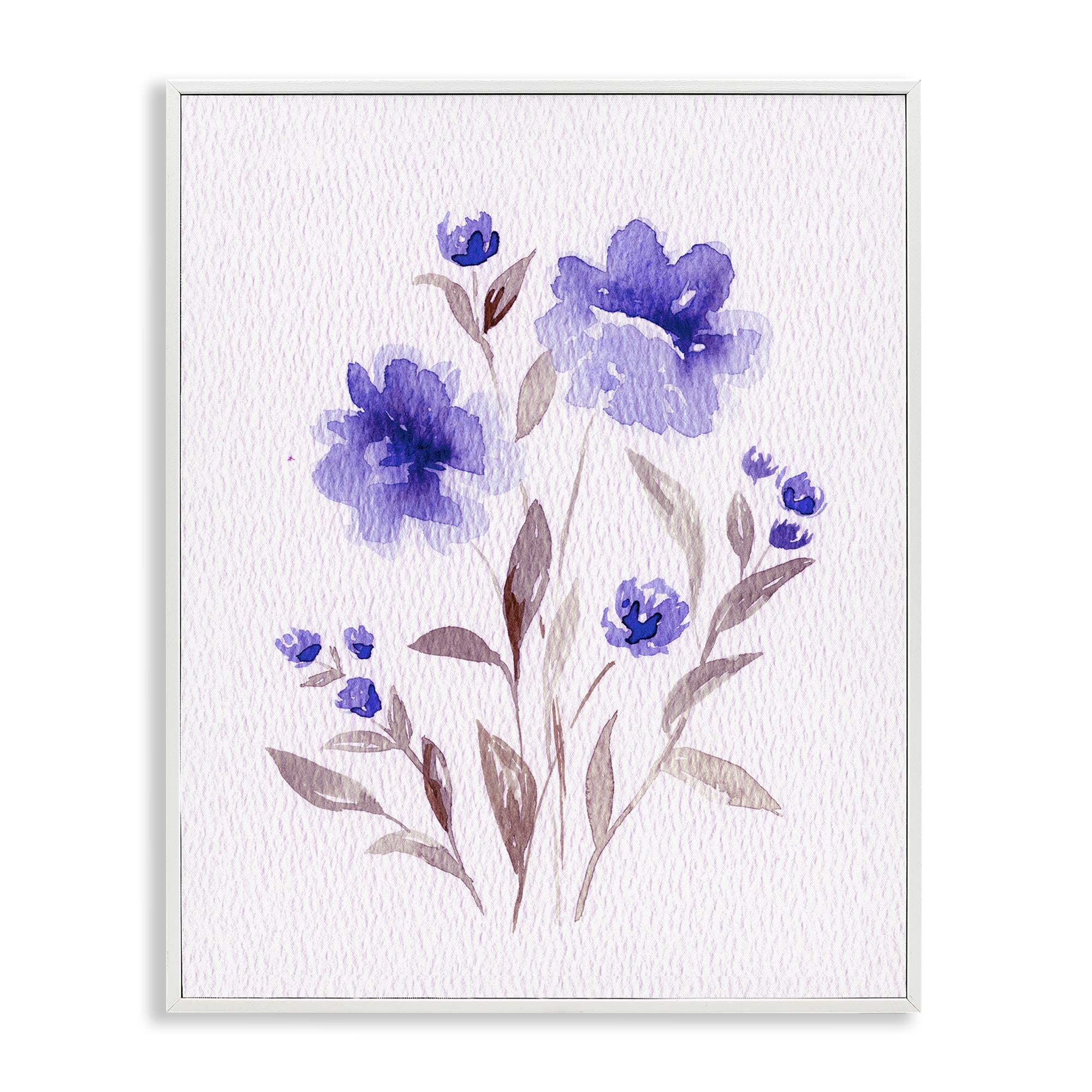 Stupell Industries Blooming Purple Flowers White Framed Giclee Art, design by Leah Noel Art