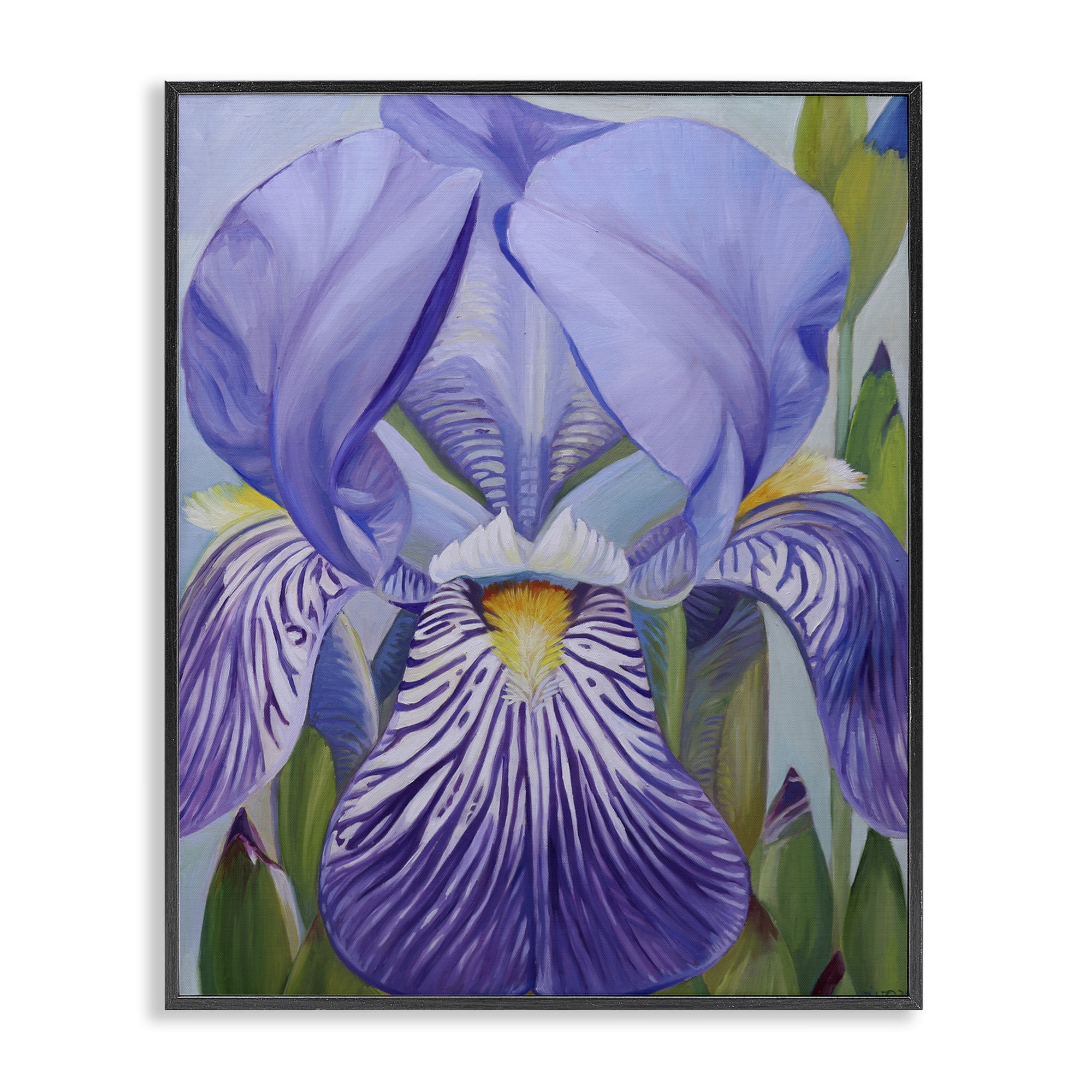 Stupell Industries Blooming Purple Iris Petals Black Framed Giclee Art, design by Violeta Vollmer