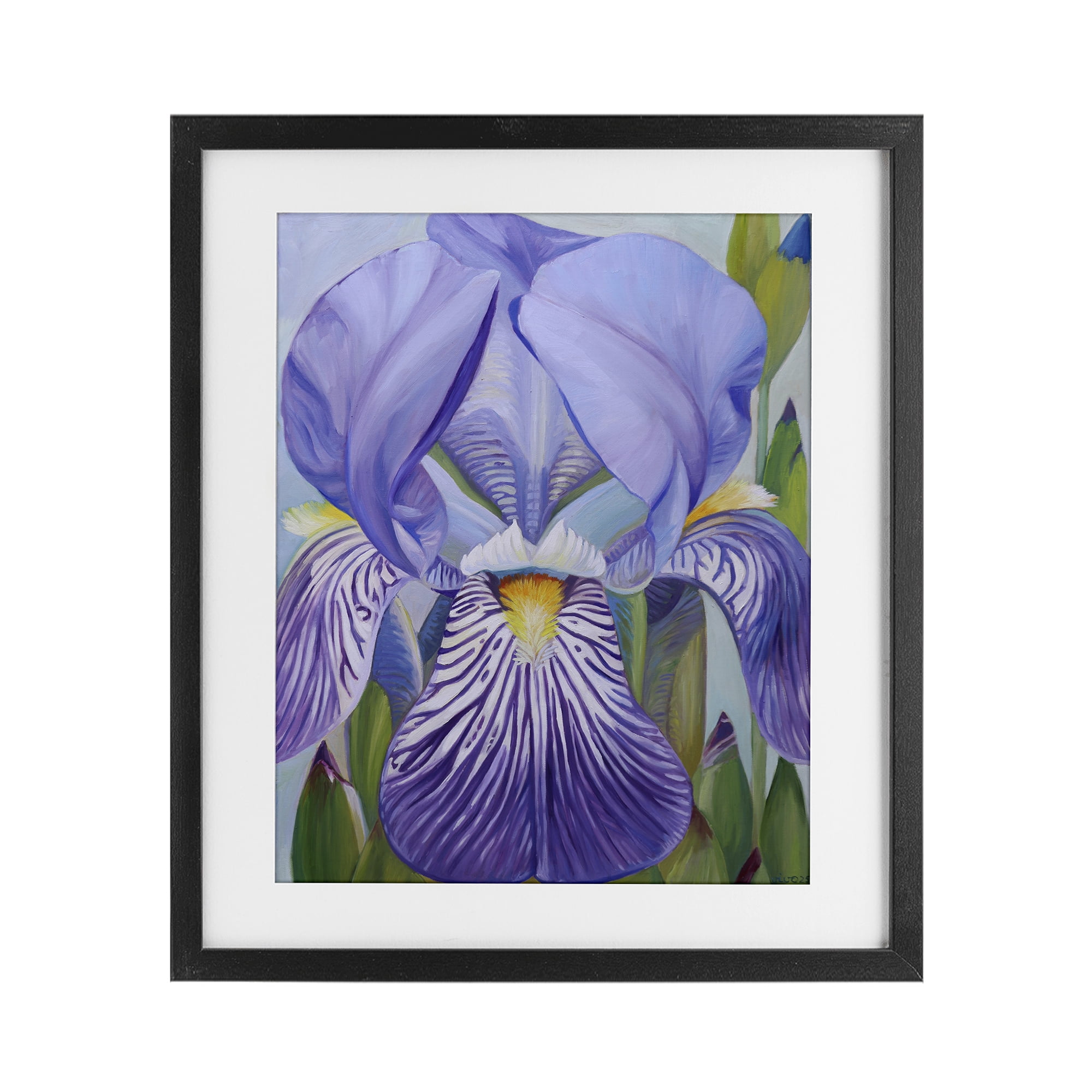 Stupell Industries Blooming Purple Iris Petals Black Framed Print Under Glass, design by Violeta Vollmer