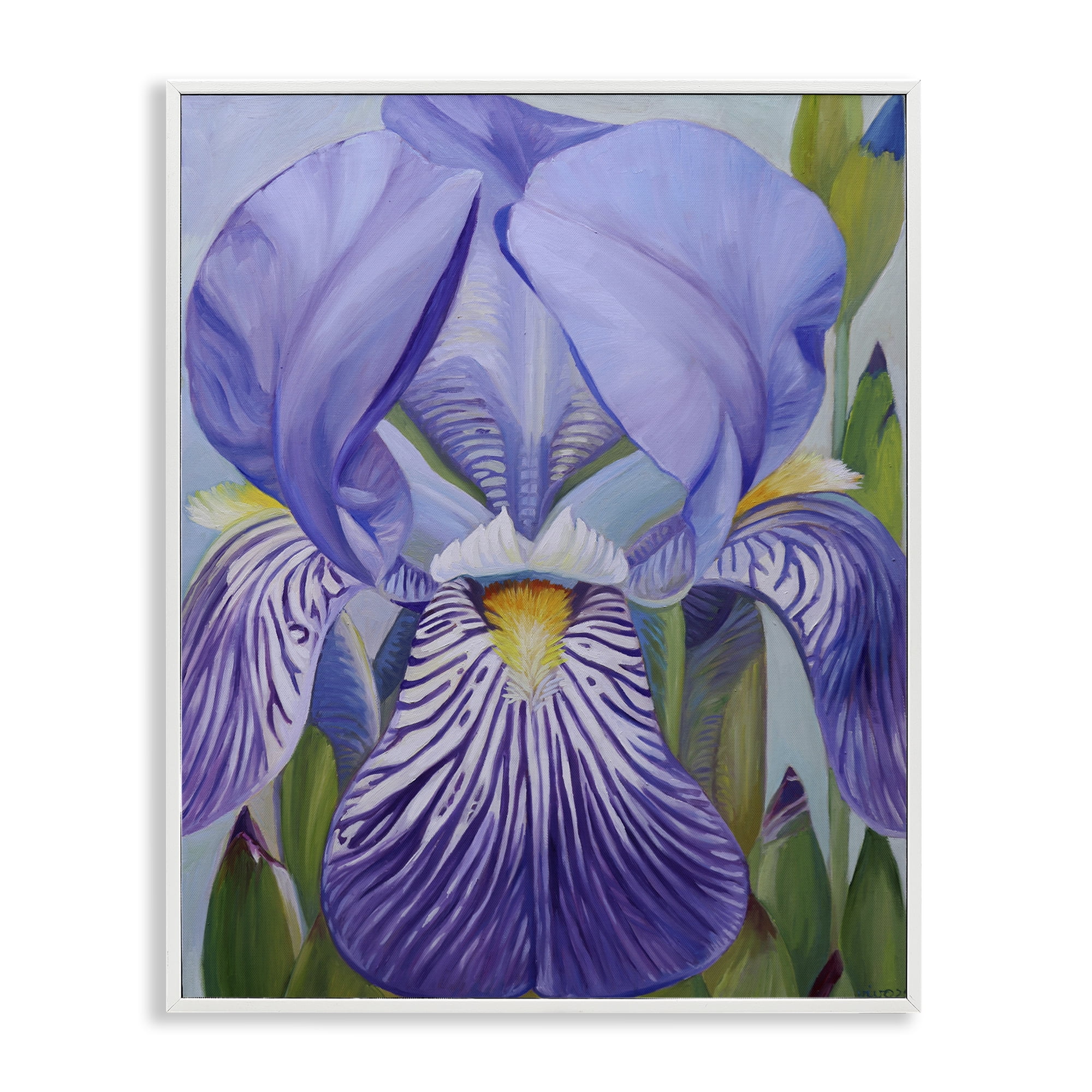 Stupell Industries Blooming Purple Iris Petals White Framed Giclee Art, design by Violeta Vollmer