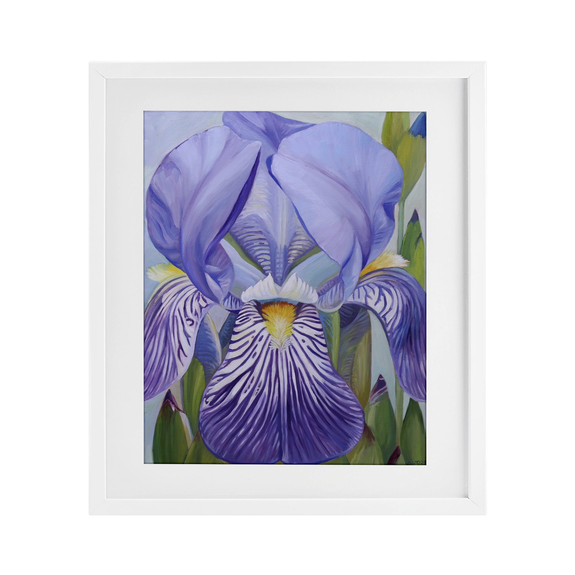 Stupell Industries Blooming Purple Iris Petals White Framed Print Under Glass, design by Violeta Vollmer