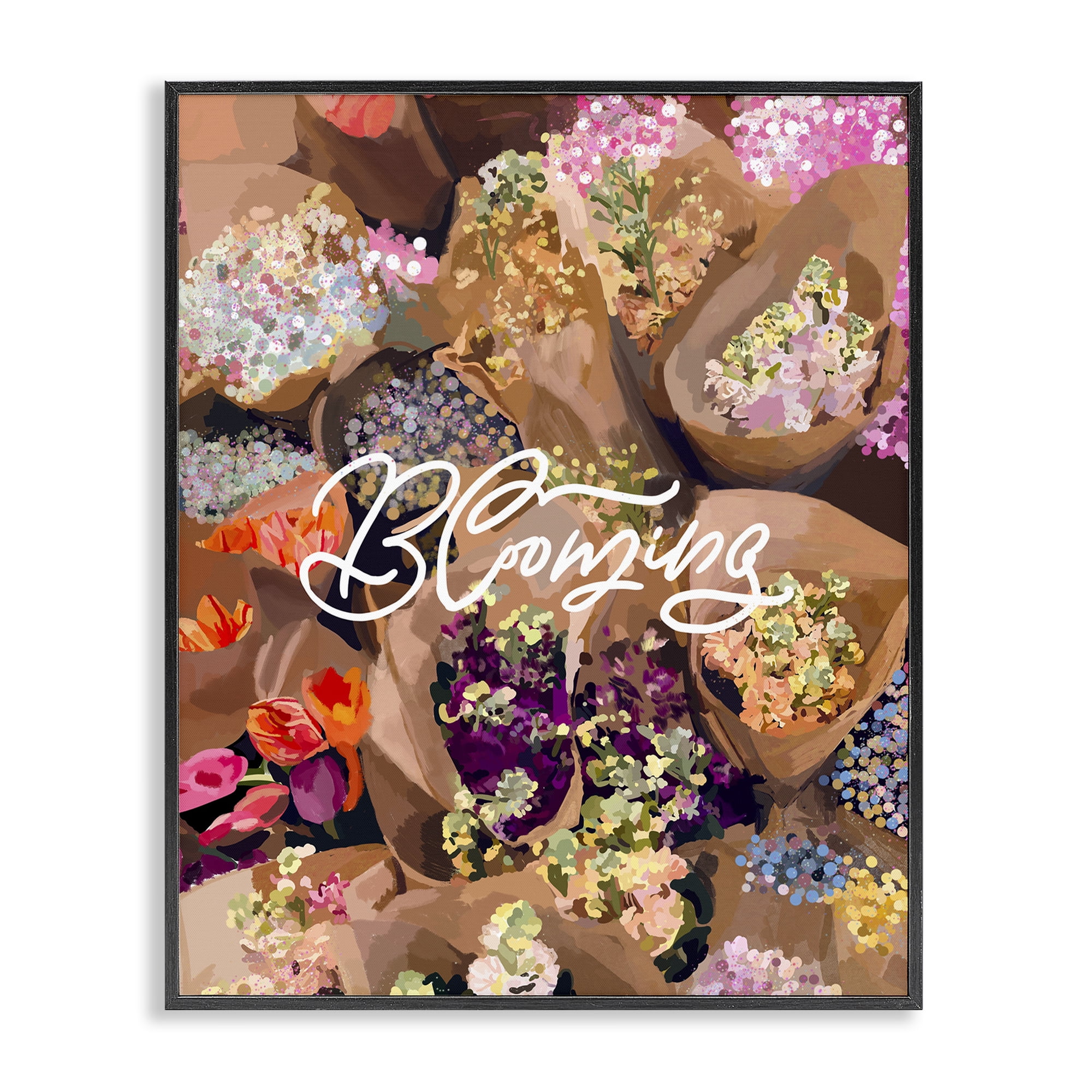 Stupell Industries Blooming Spring Bouquets Black Framed Giclee Art, design by Amelia Noyes
