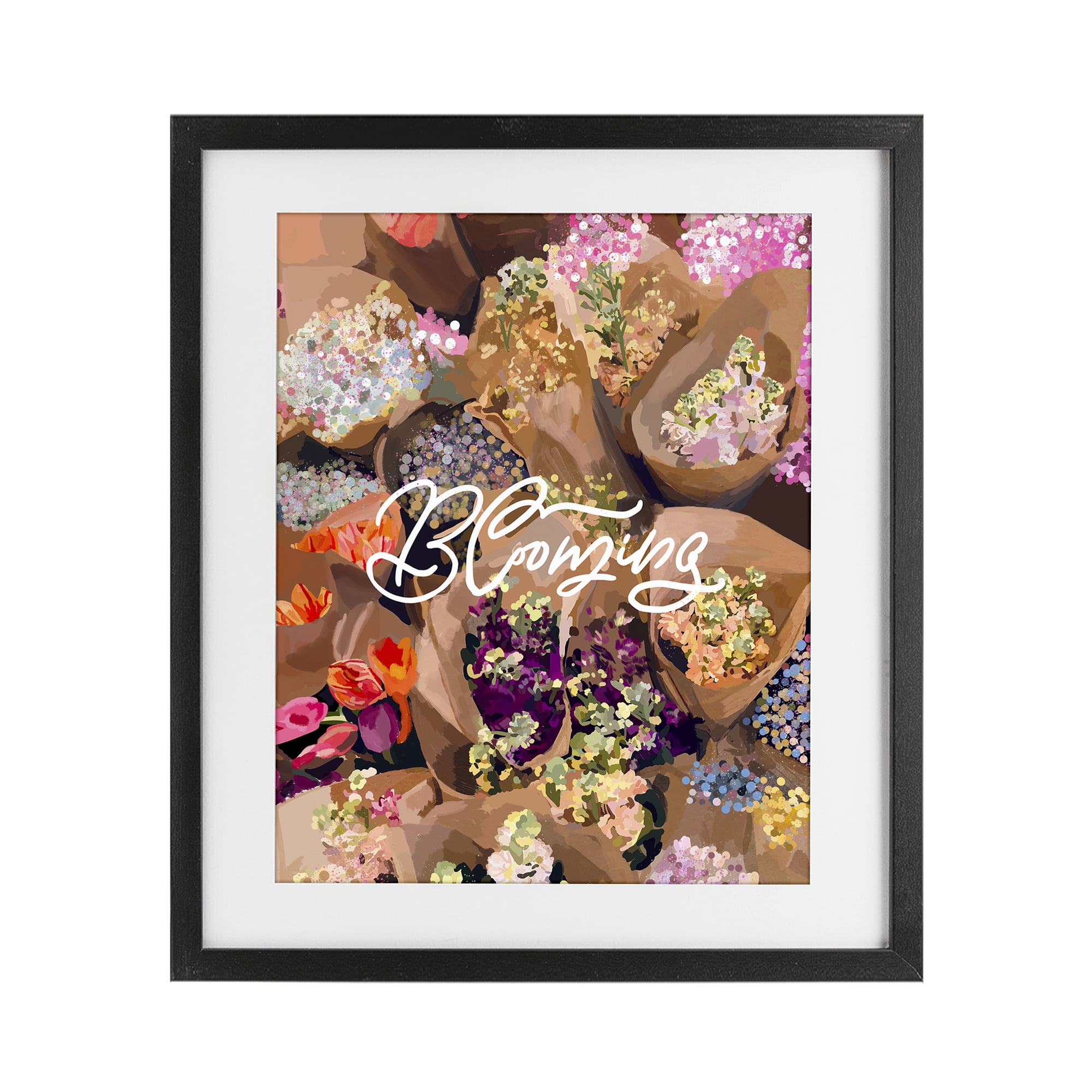 Stupell Industries Blooming Spring Bouquets Black Framed Print Under Glass, design by Amelia Noyes