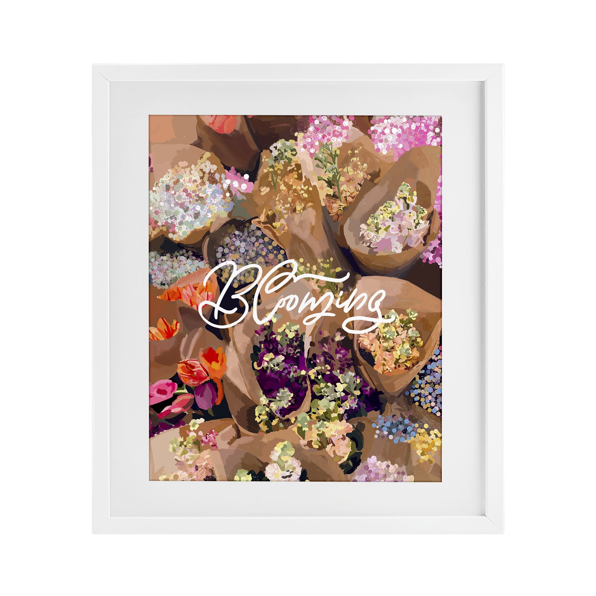 Stupell Industries Blooming Spring Bouquets White Framed Print Under Glass, design by Amelia Noyes