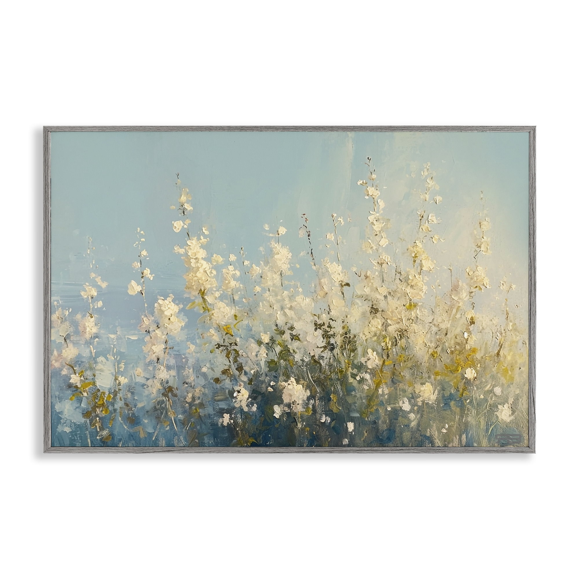 Stupell Industries Blooming Spring Garden Abstract Painting Gray Framed Art Print Wall Art, 24 x 16