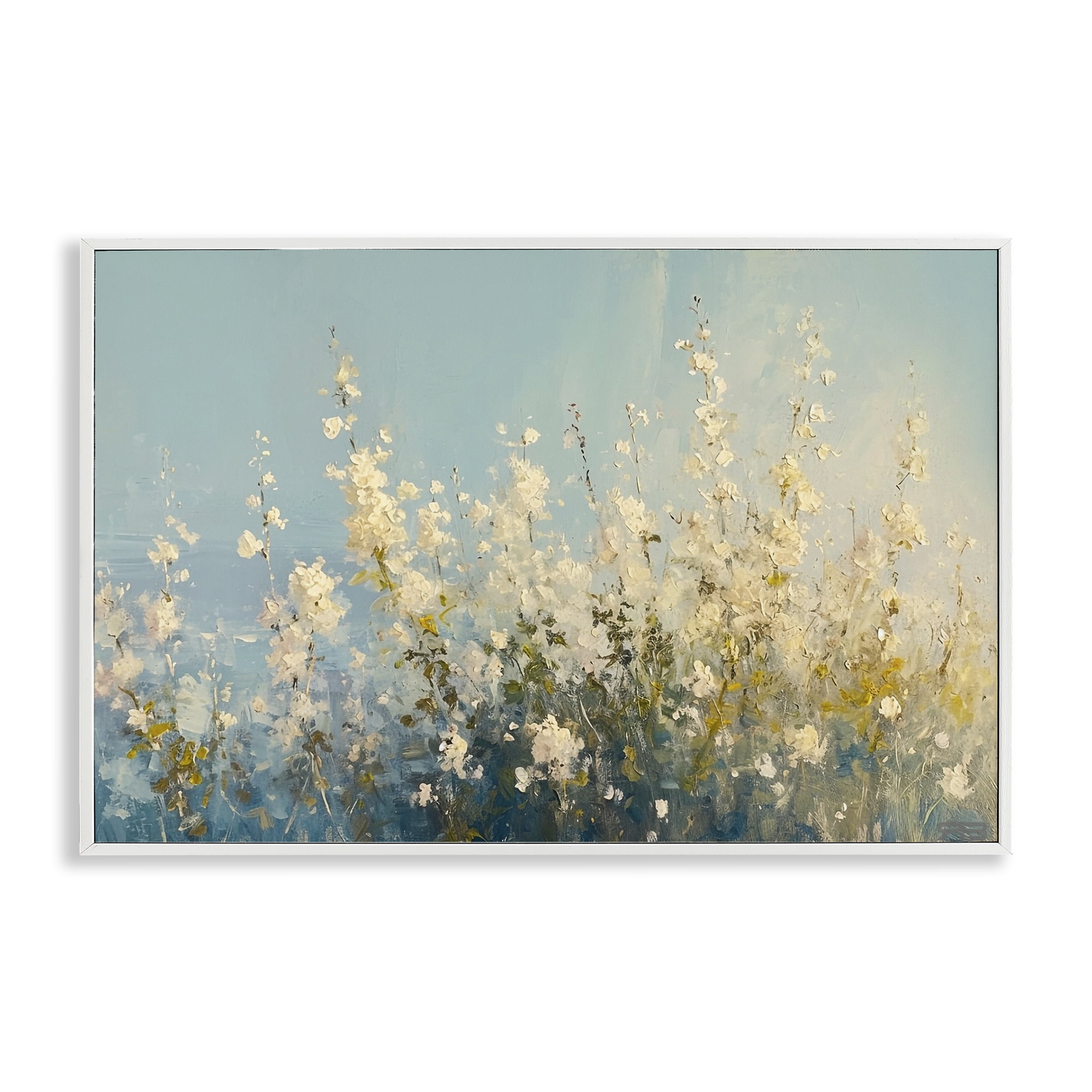 Stupell Industries Blooming Spring Garden Abstract Painting White Framed Art Print Wall Art, 30 x 20