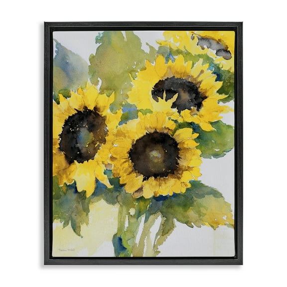 Stupell Industries Blooming Sunflower Bundle Botanical & Floral Painting Black Floater Framed Art Print Wall Art, 17 x 21