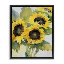 Stupell Industries Blooming Sunflower Bundle Botanical & Floral Painting Black Floater Framed Art Print Wall Art, 17 x 21