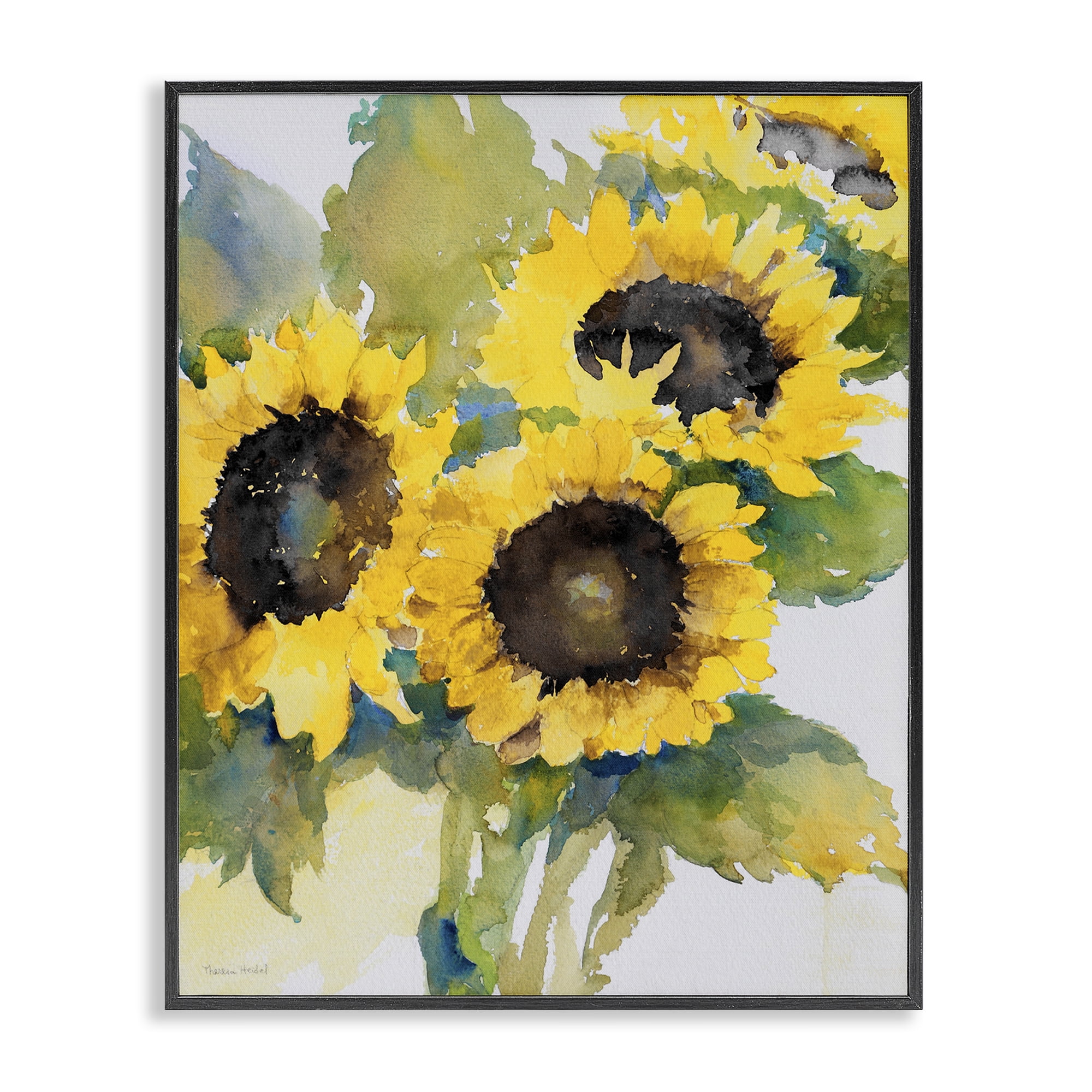 Stupell Industries Blooming Sunflower Bundle Botanical & Floral Painting Black Framed Art Print Wall Art, 16 x 20