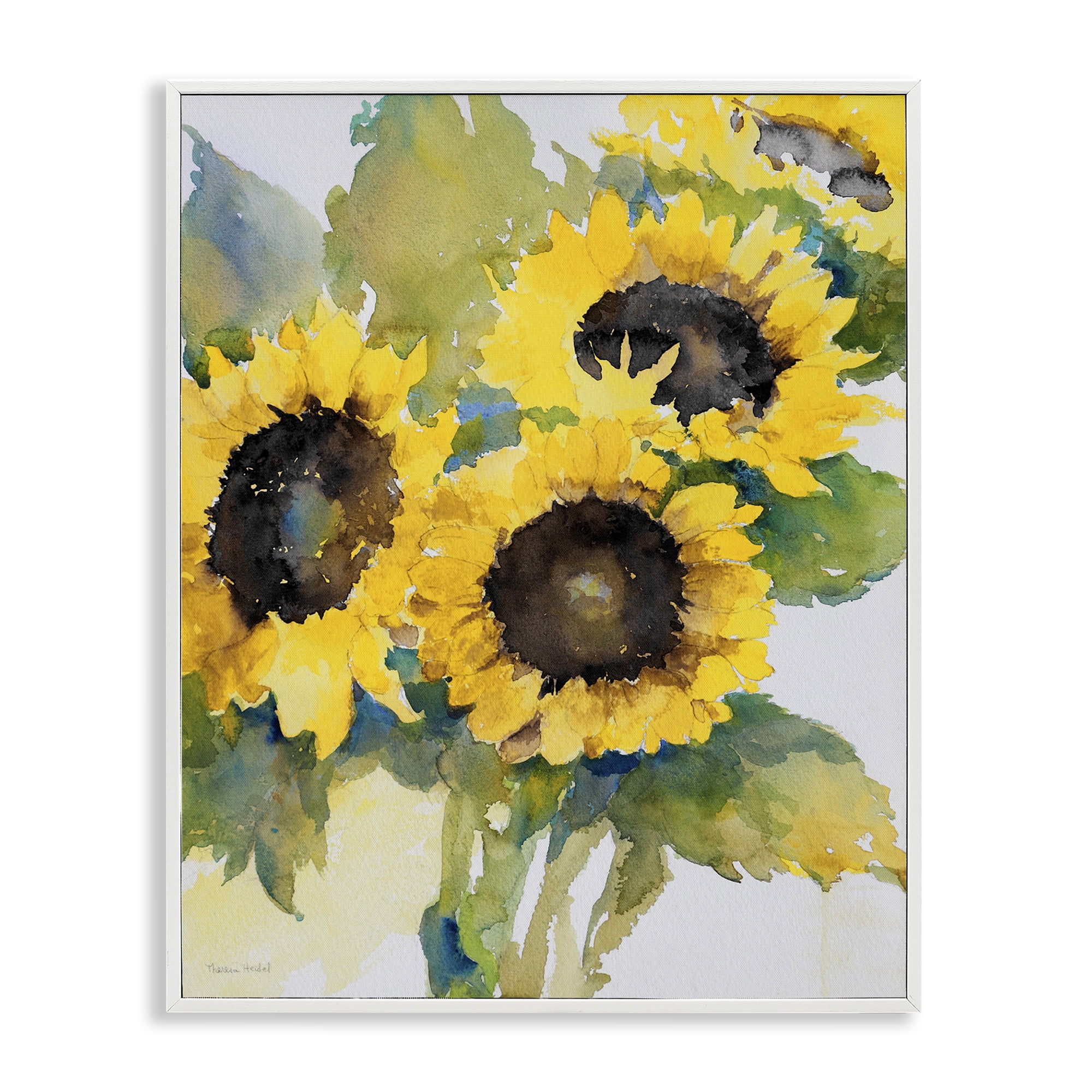 Stupell Industries Blooming Sunflower Bundle Botanical & Floral Painting White Framed Art Print Wall Art, 16 x 20