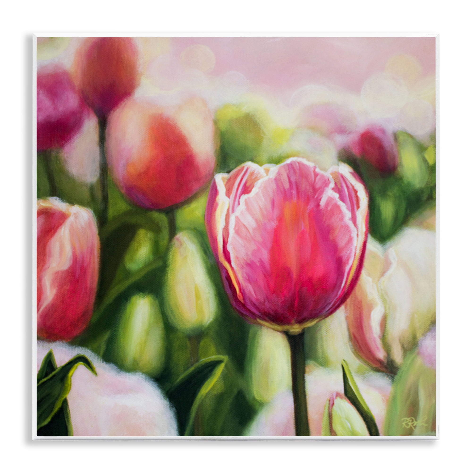 Stupell Industries Blooming Tulips Garden Plants & Flowers Painting Unframed Art Print Wall Art, 12 x 12