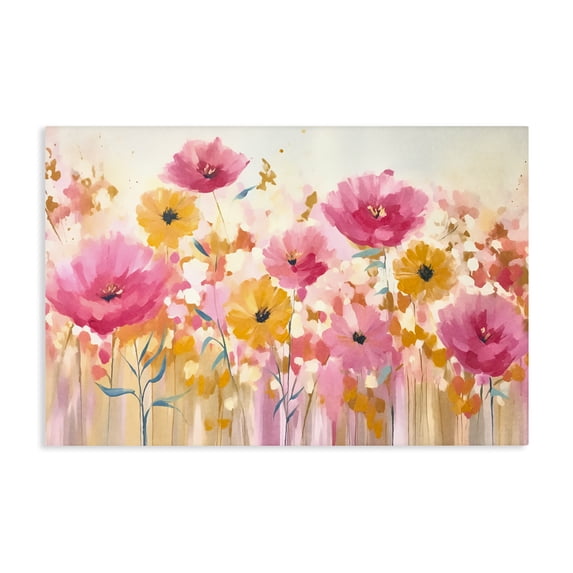 Stupell Industries Transitional Blooming Whimsy Pink & Yellow Canvas Art, 30 x 20, by Andrea Haase