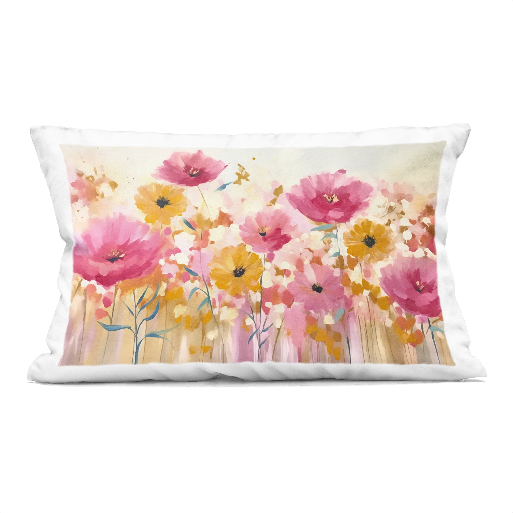 Stupell Industries Blooming Whimsy Pink & Yellow Decorative Printed Throw Pillow, design by Andrea Haase