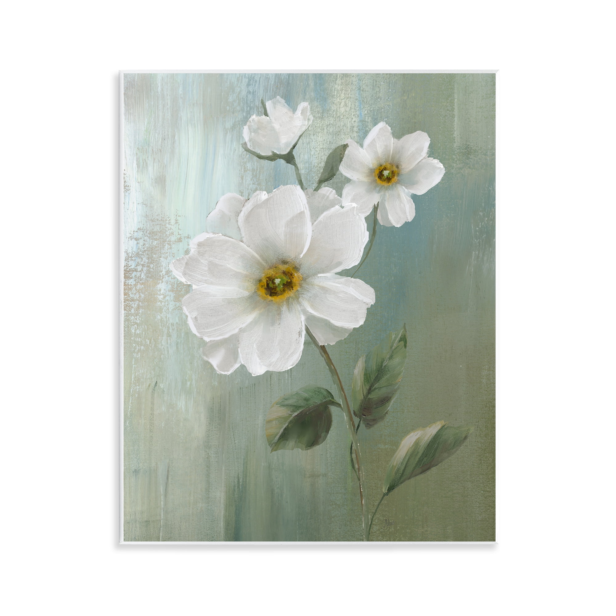 Stupell Industries Blooming White Blossoms Plants & Flowers Painting Unframed Art Print Wall Art, 11 x 14