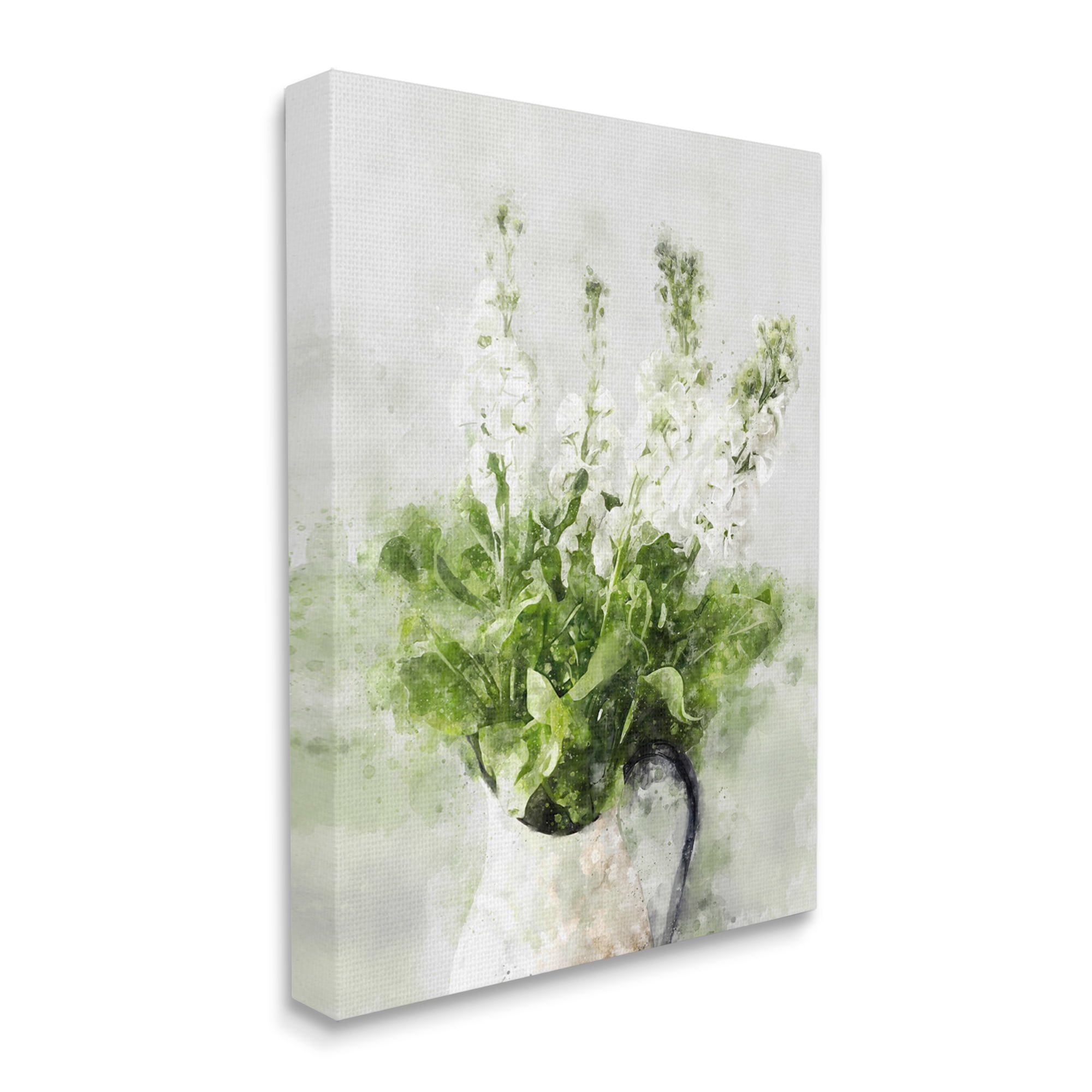 Blooming White Florals Abstract Canvas Art, 16 x 20