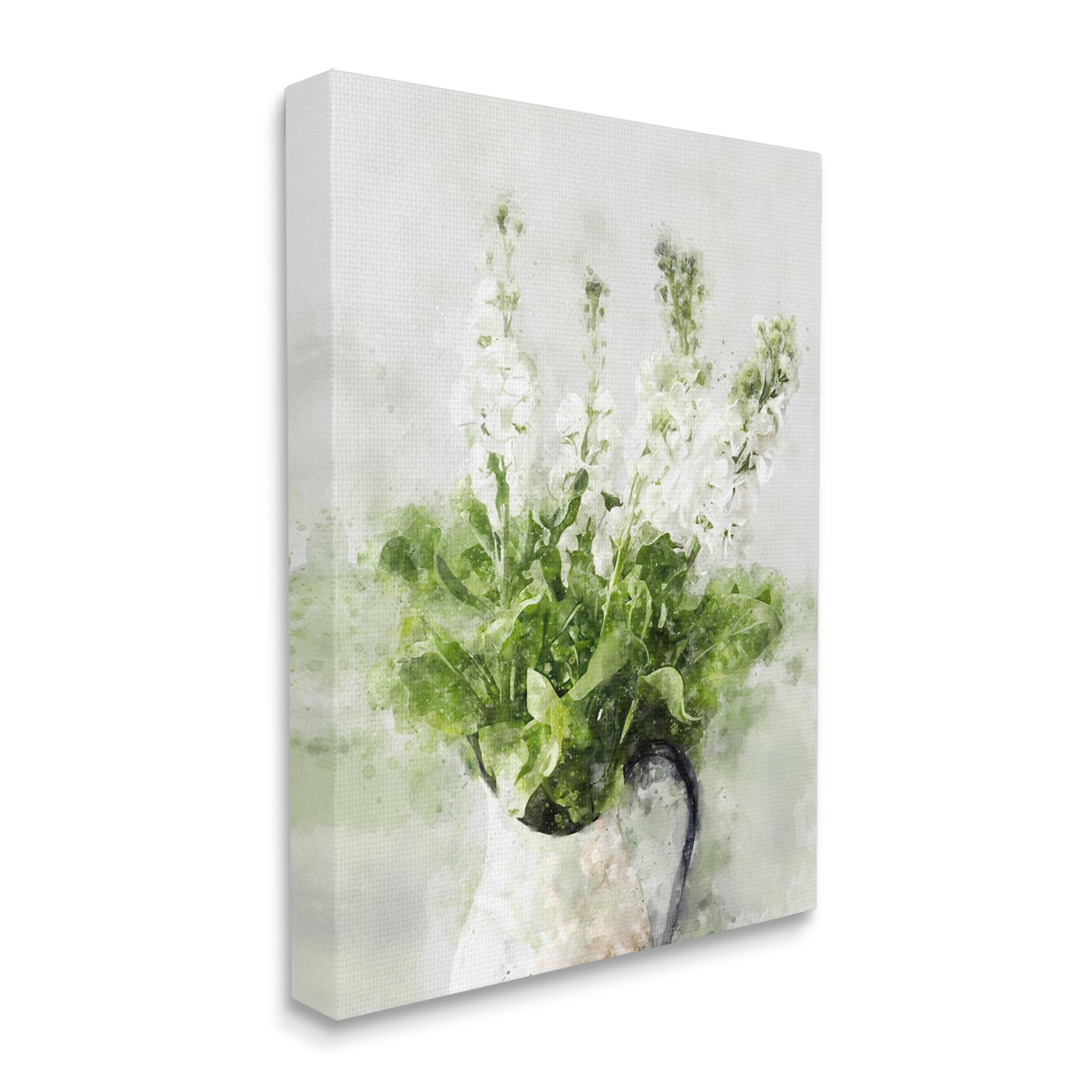 Stupell Industries Blooming White Florals in Cacti Field Desert Plants Botanical & Floral Painting Gallery Wrapped Canvas Print Wall Art, 36 x 48