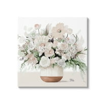 Stupell Industries Blooming White Flower Arrangement Overflowing Bouquet Vase Painting Gallery Wrapped Canvas Print Wall Art, Design by Patricia Pinto