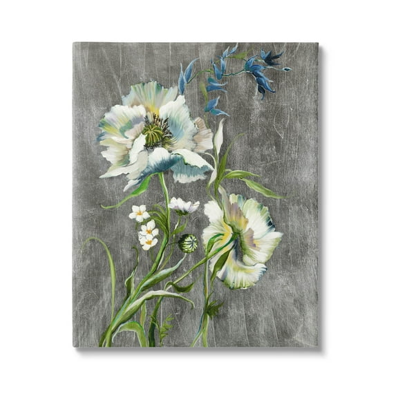 Stupell Industries Blooming White Flowers Graphic Art Gallery Wrapped Canvas Print Wall Art, Design by Liz Jardine