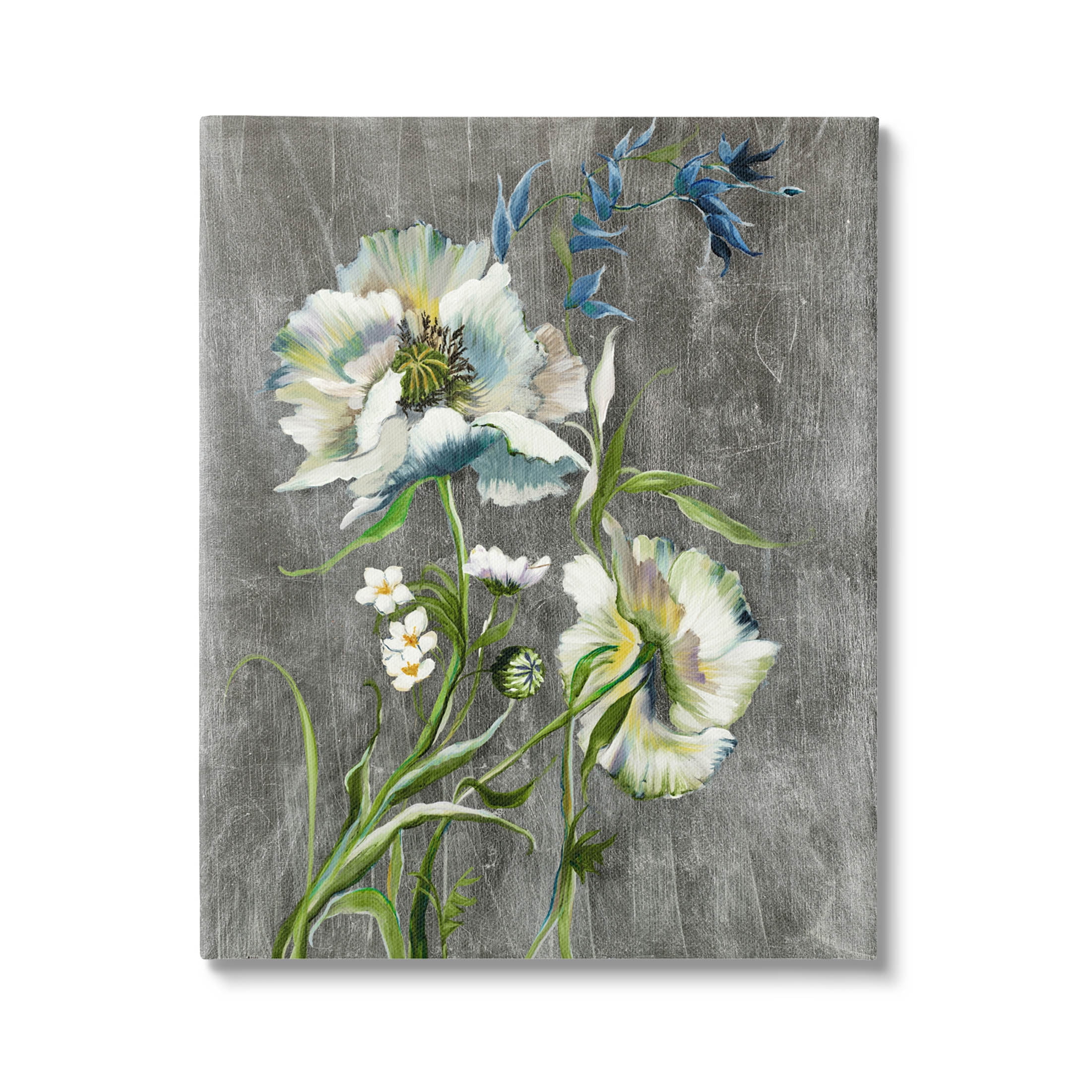 Stupell Industries Blooming White Flowers Graphic Art Gallery Wrapped Canvas Print Wall Art, Design by Liz Jardine