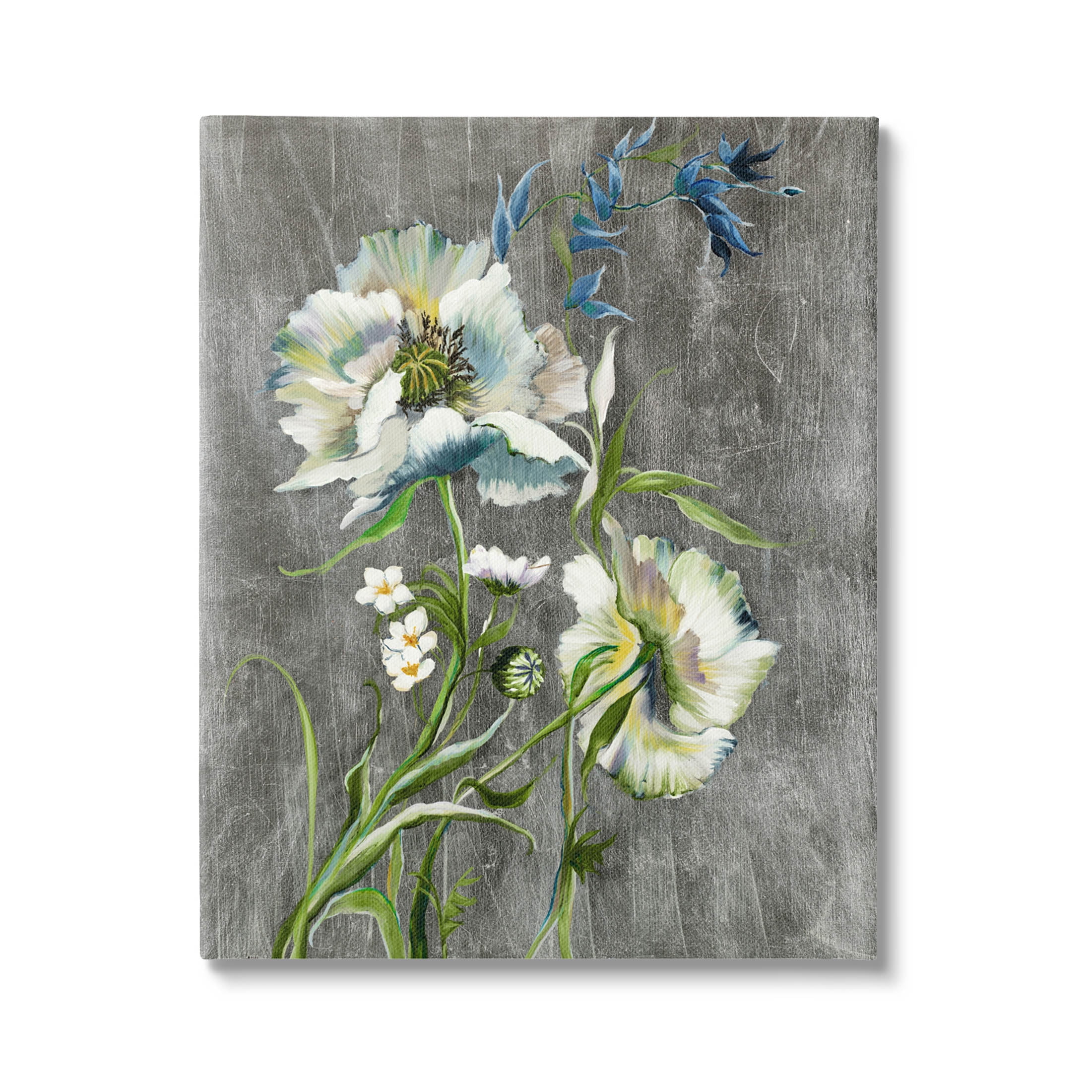 Stupell Industries Blooming White Flowers Graphic Art Gallery Wrapped Canvas Print Wall Art, Design by Liz Jardine