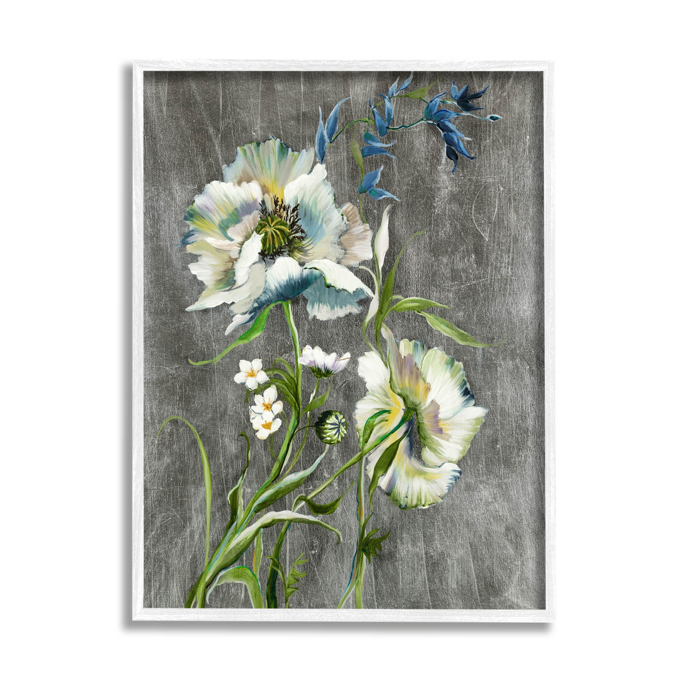 Stupell Industries Blooming White Flowers Graphic Art White Framed Art Print Wall Art, Design by Liz Jardine