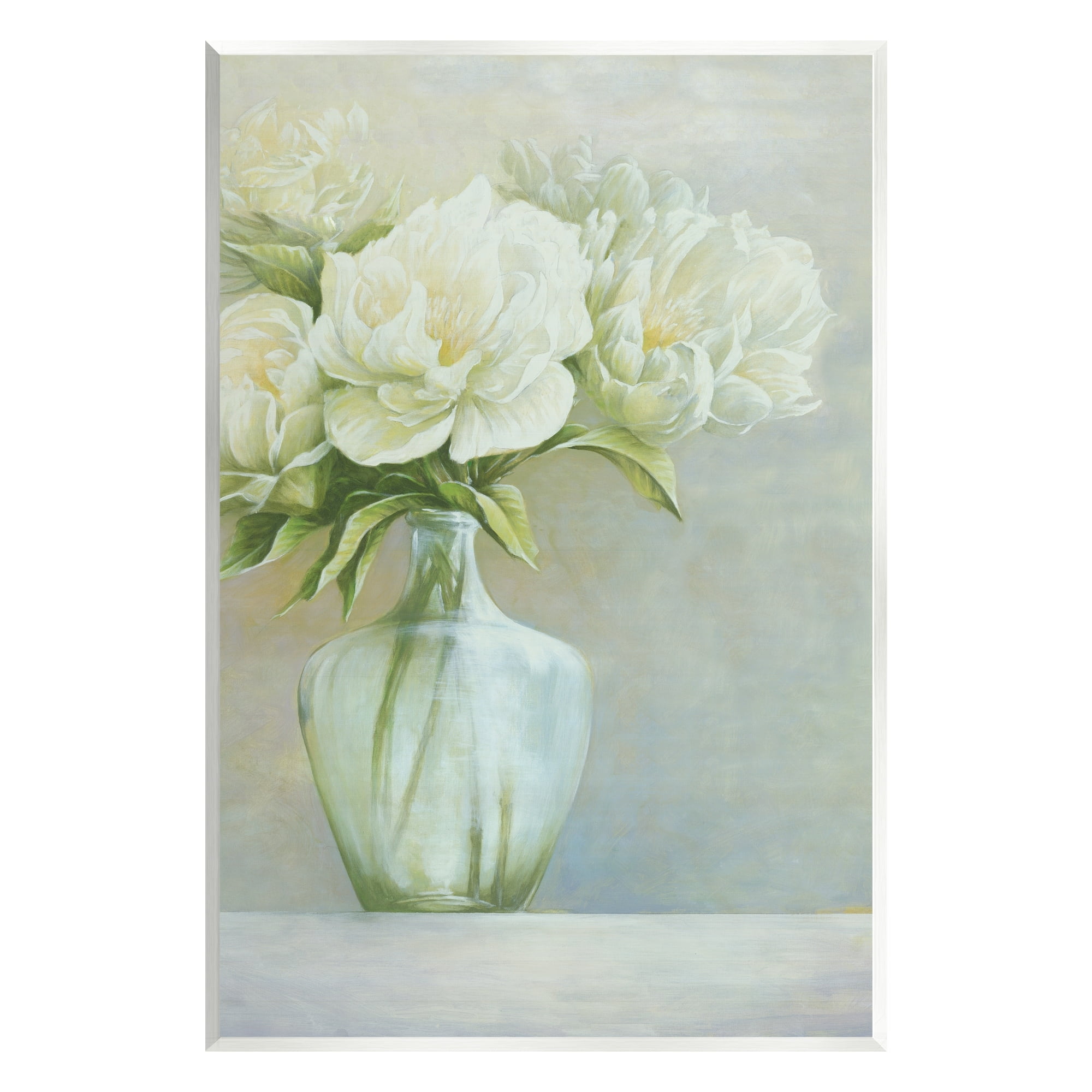 Stupell Industries Blooming White Flowers Traditional Vase Still Life Painting Unframed Art Print Wall Art, Design by Cloverfield & Co.
