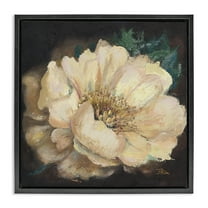 Stupell Industries Blooming White Magnolia Botanical & Floral Painting Black Floater Framed Art Print Wall Art, 18 x 18