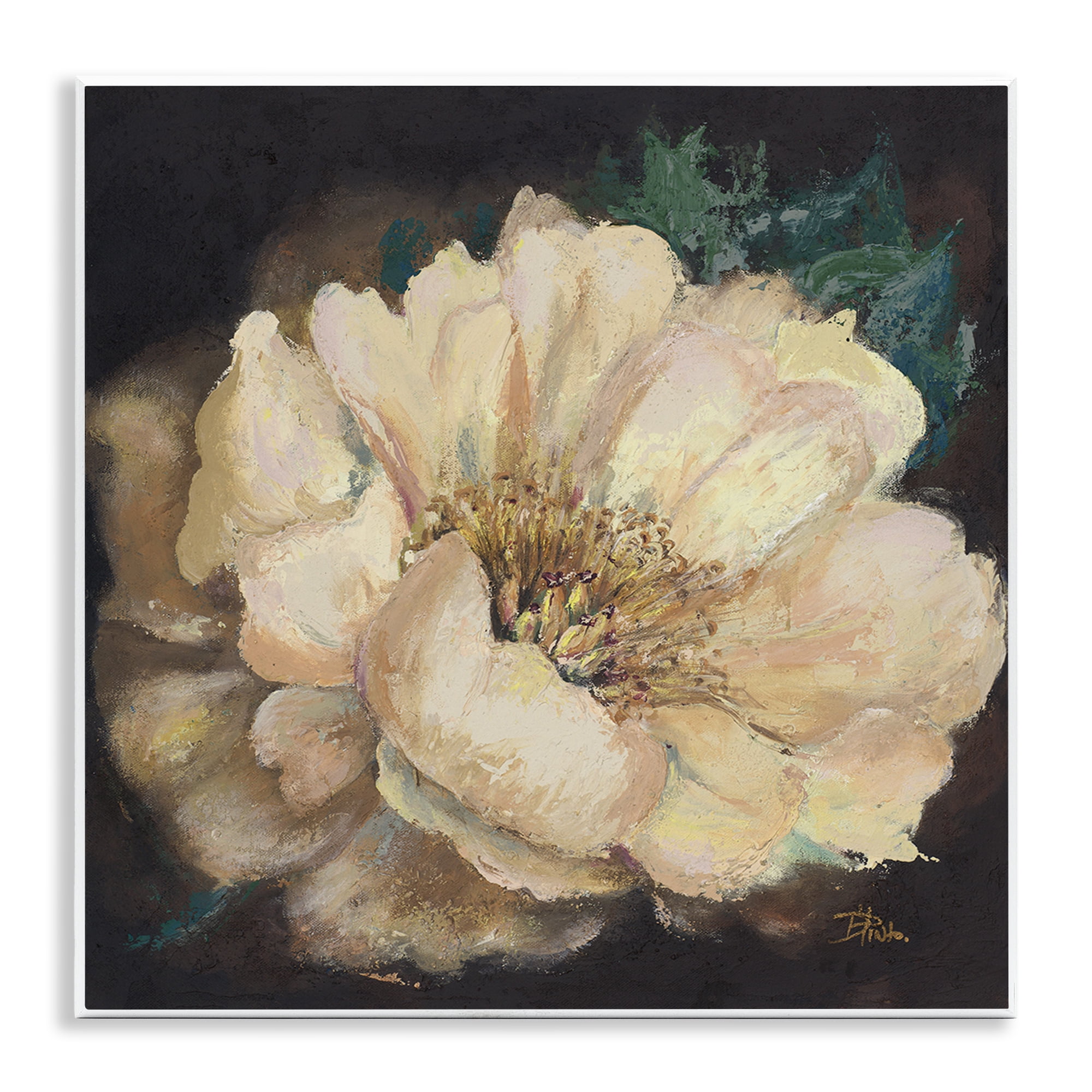 Stupell Industries Blooming White Magnolia Botanical & Floral Painting Unframed Art Print Wall Art, 12 x 12